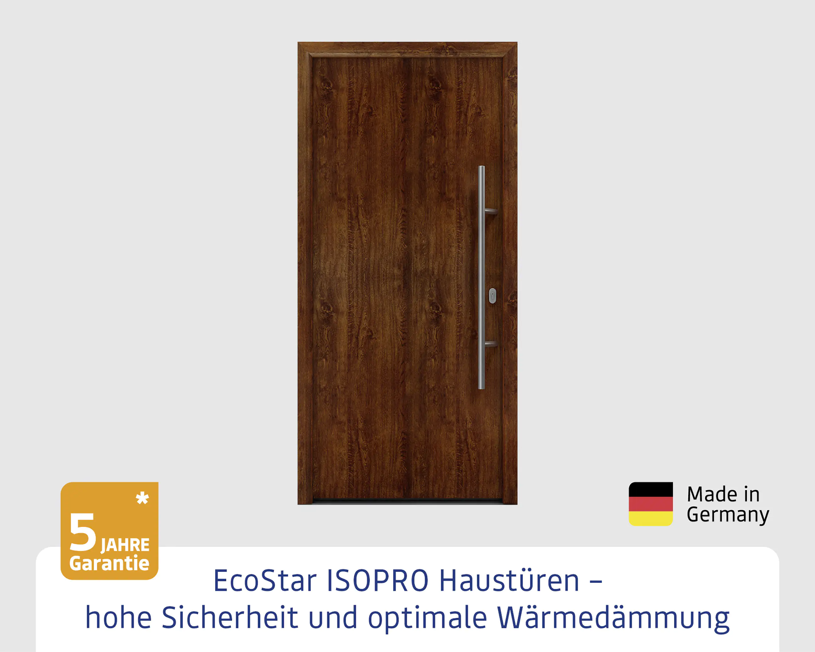 EcoStar Haustür ISOPRO IP 010 dark oak 110 x 210 cm