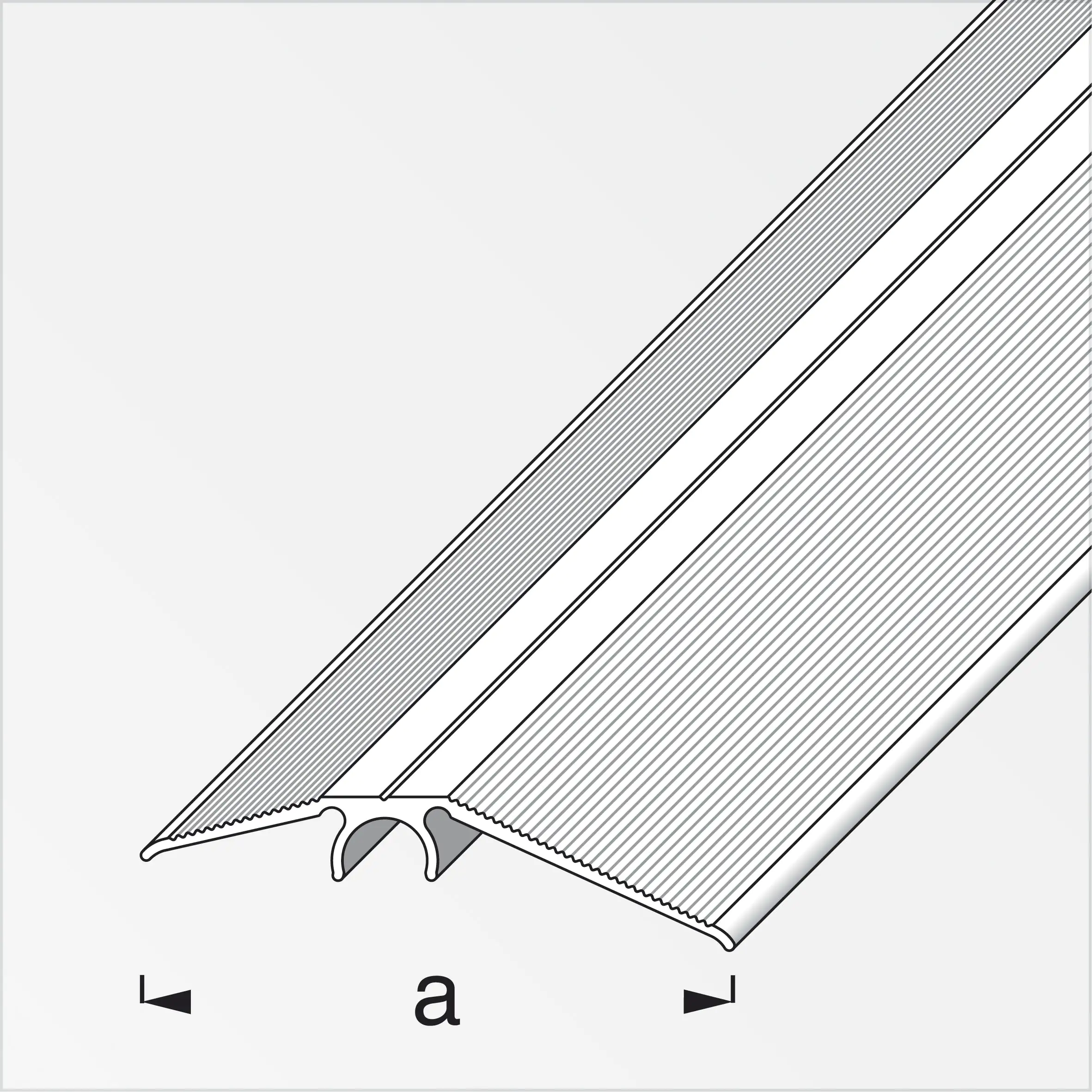 alfer Niveauausgleichs-Profil 1 m, 56 mm Aluminium eloxiert titan