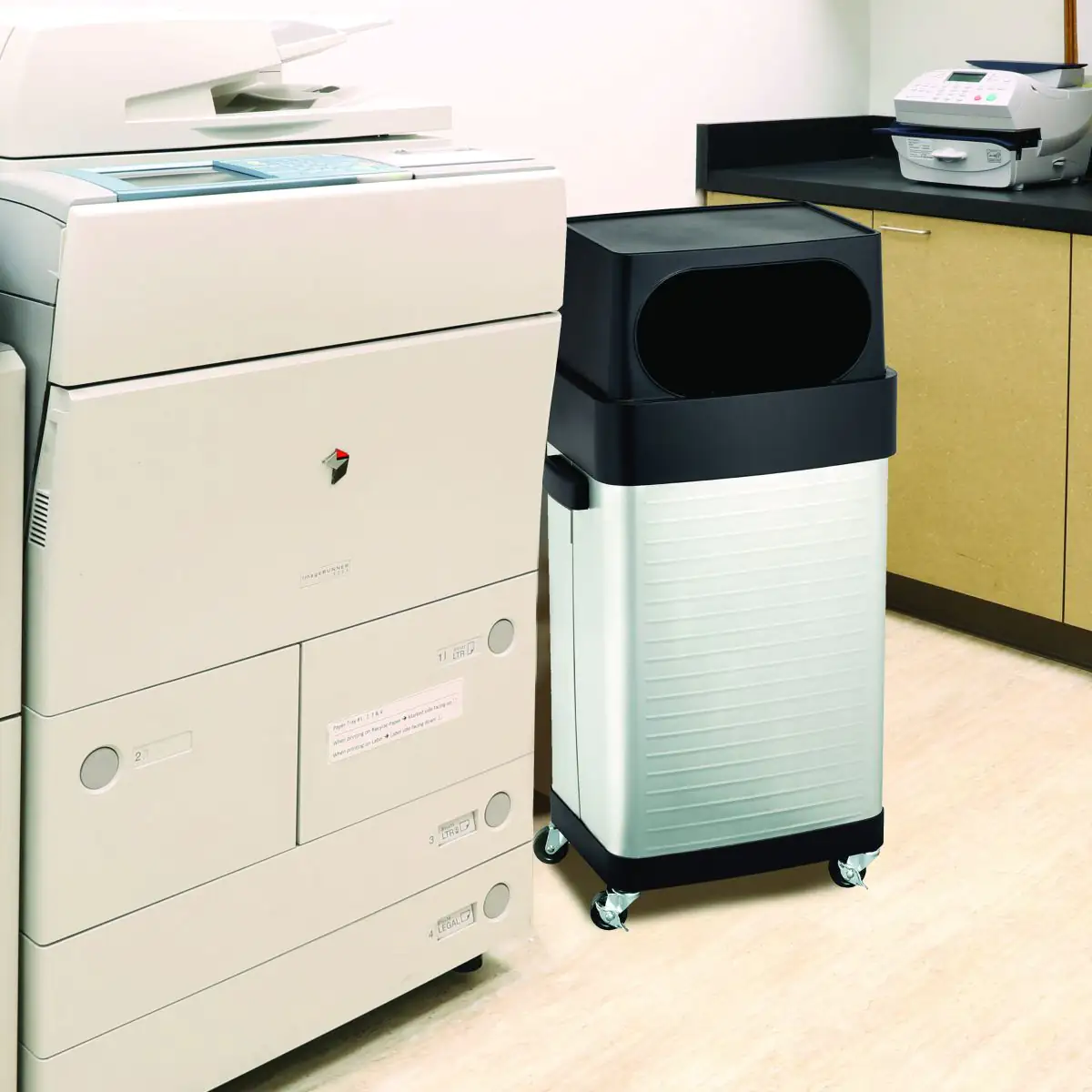 Primaster Abfalleimer Edelstahl 65 l mit Rollen