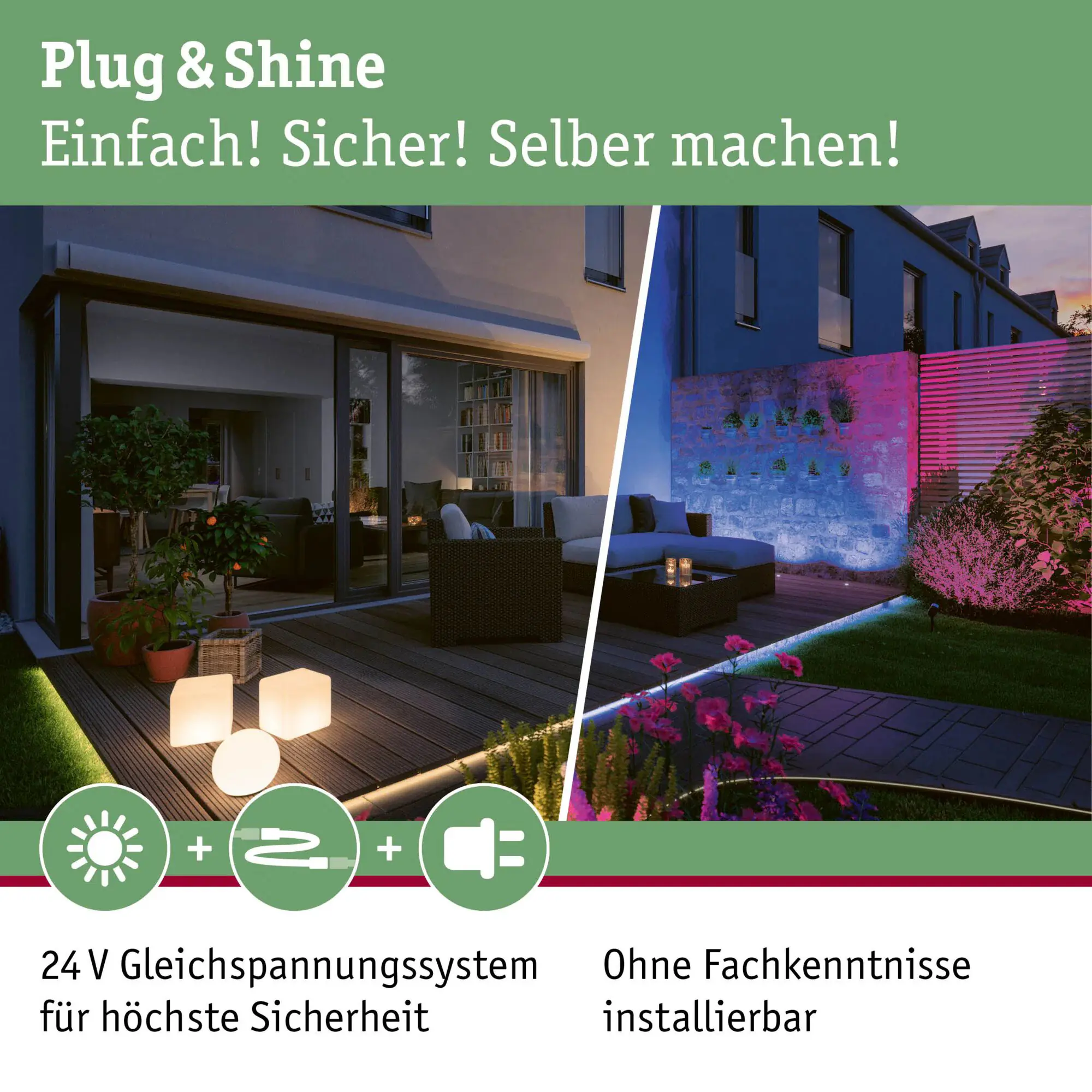 Paulmann LED-Gartenleuchte Plug & Shine anthrazit dimmbar
