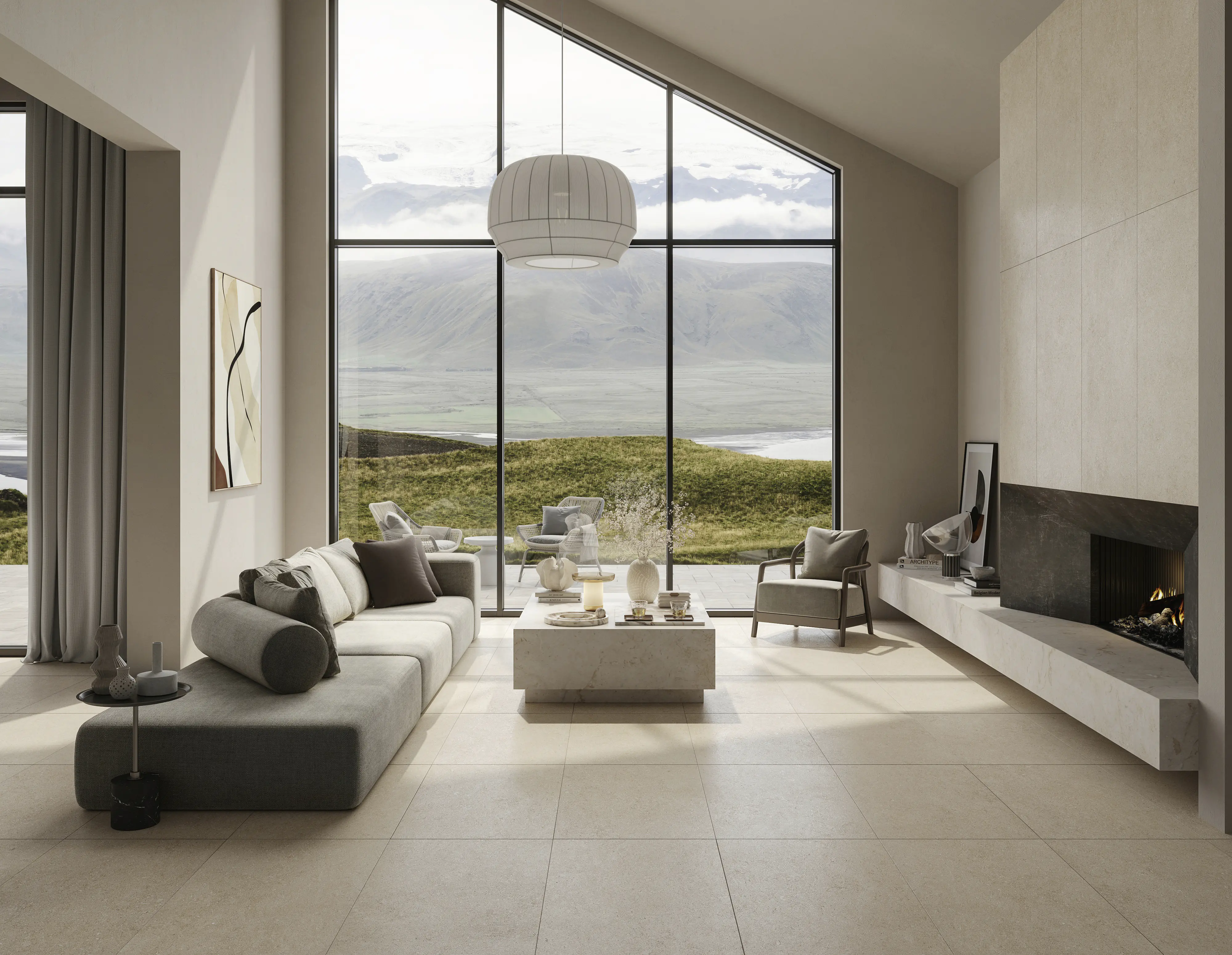 Bodenfliese Feinsteinzeug Sensi 60 x 120 cm beige