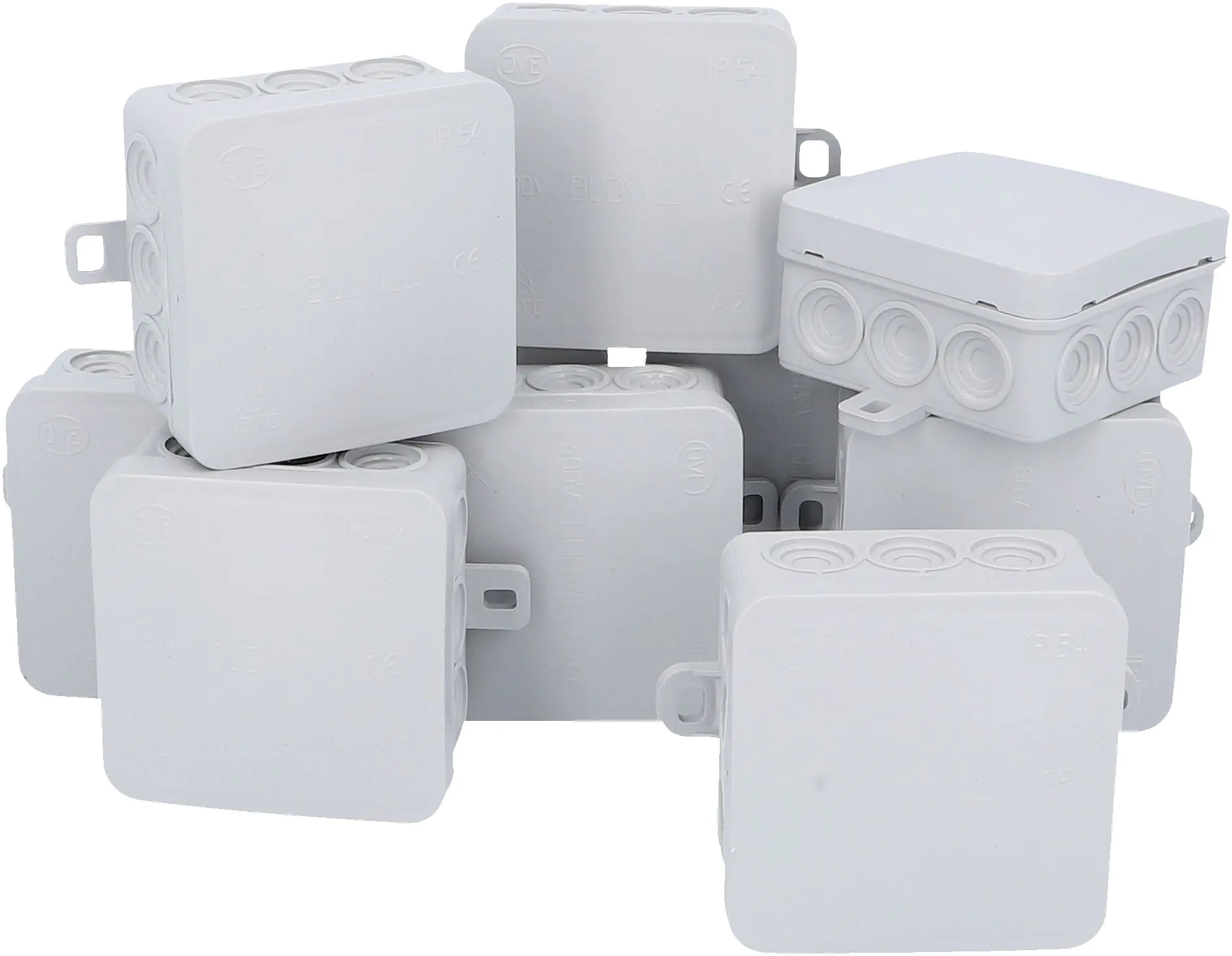Abzweigkasten Aufputz IP54 75x75 x40 mm grau 10er Pack