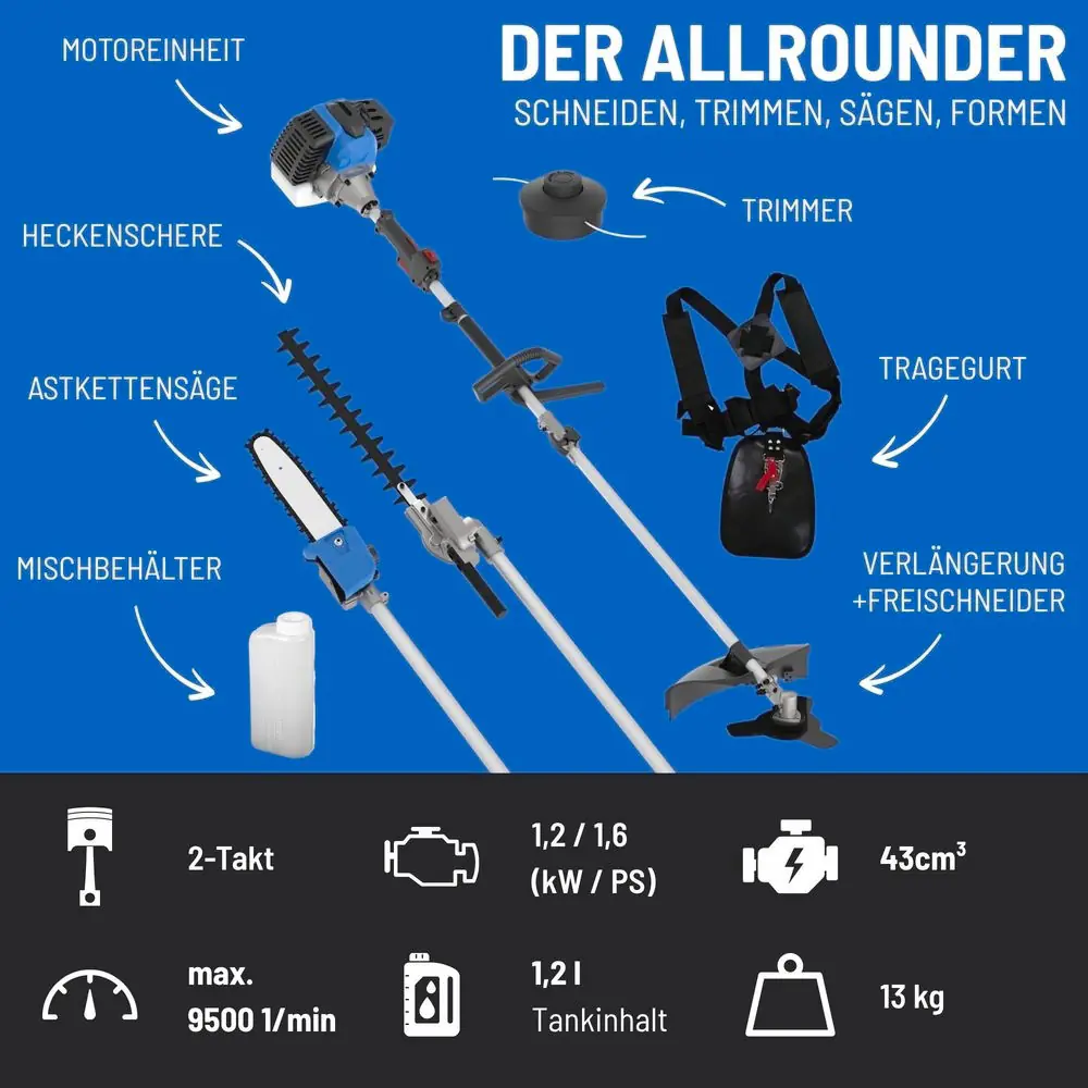 Güde Gartenpflege-Set GPS 1001 4in1