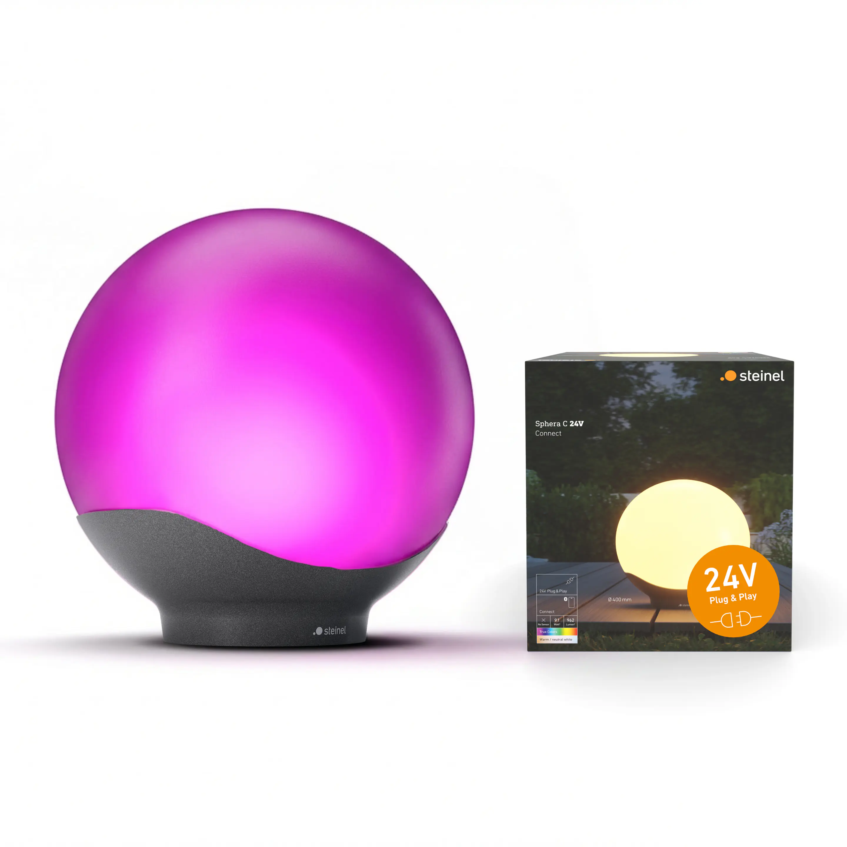 Steinel LED Außenleuchte Sphera 24V Ø 40 cm ultra warmweiß-neutralweiß weiß