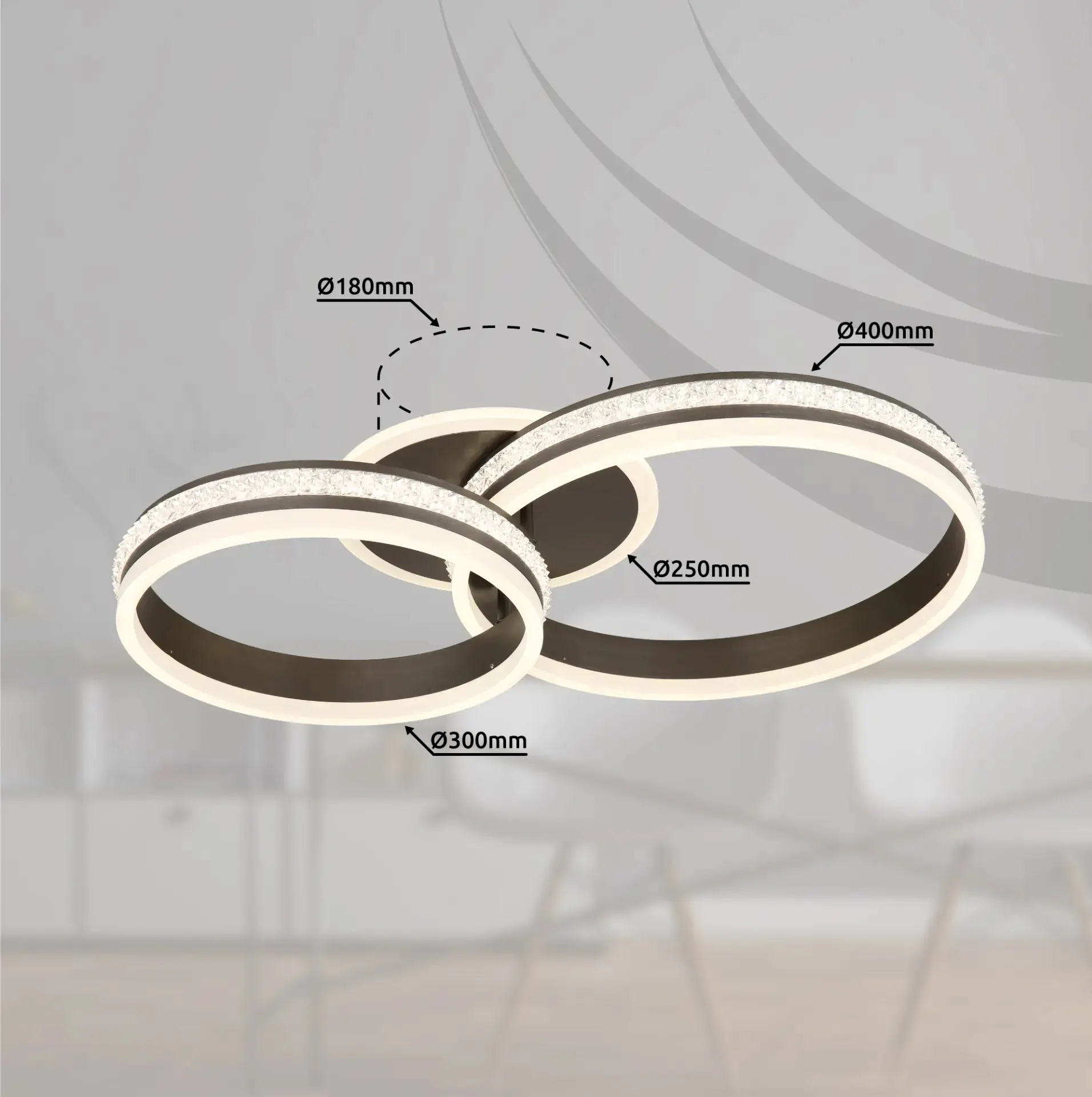 Globo LED Deckenleuchte Grouni 2 Ringe