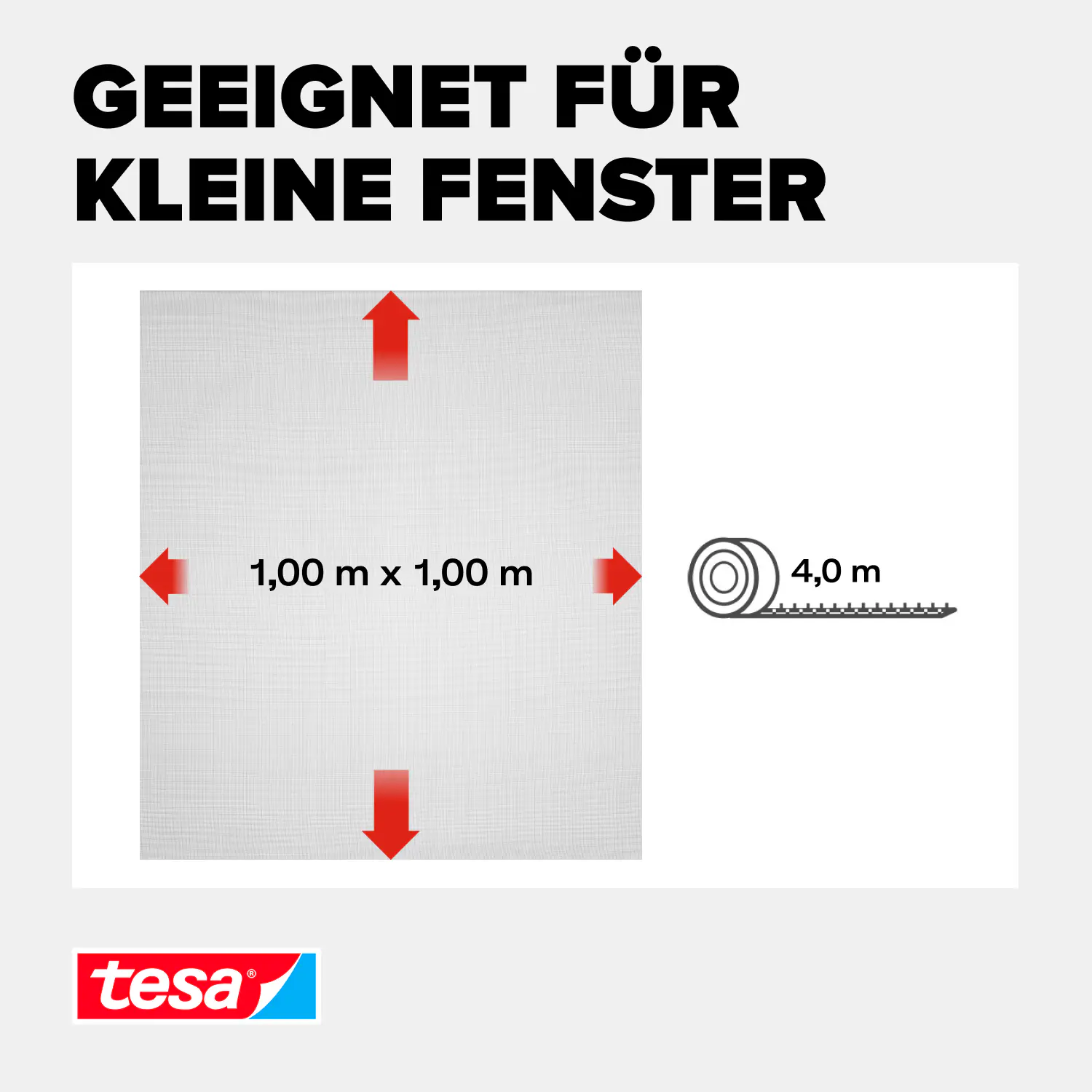 tesa Fliegengitter 100 x 100 cm anthrazit individuell kürzbar