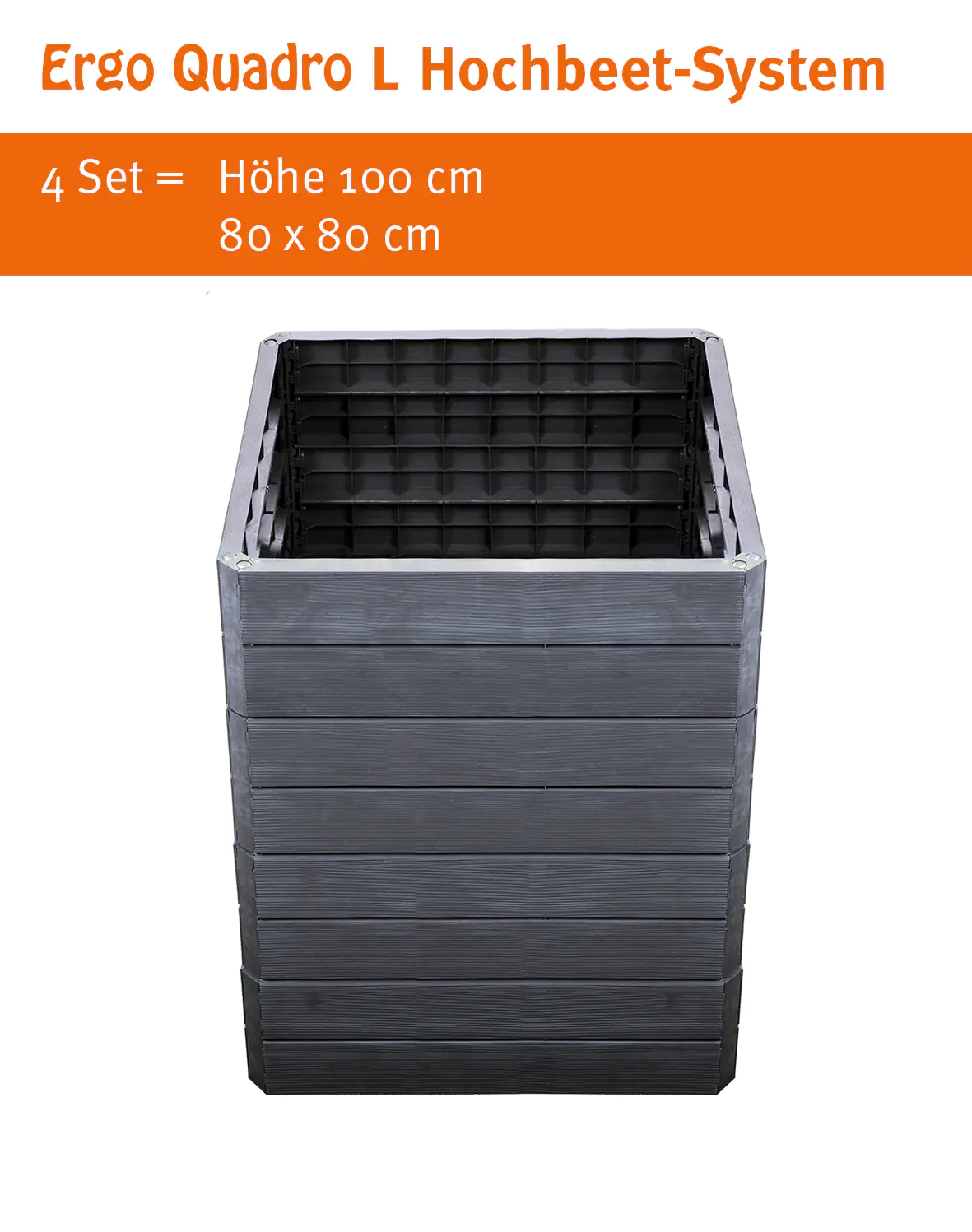 Garantia Hochbeet Ergo Quadro L 80 x 80 x 25 cm