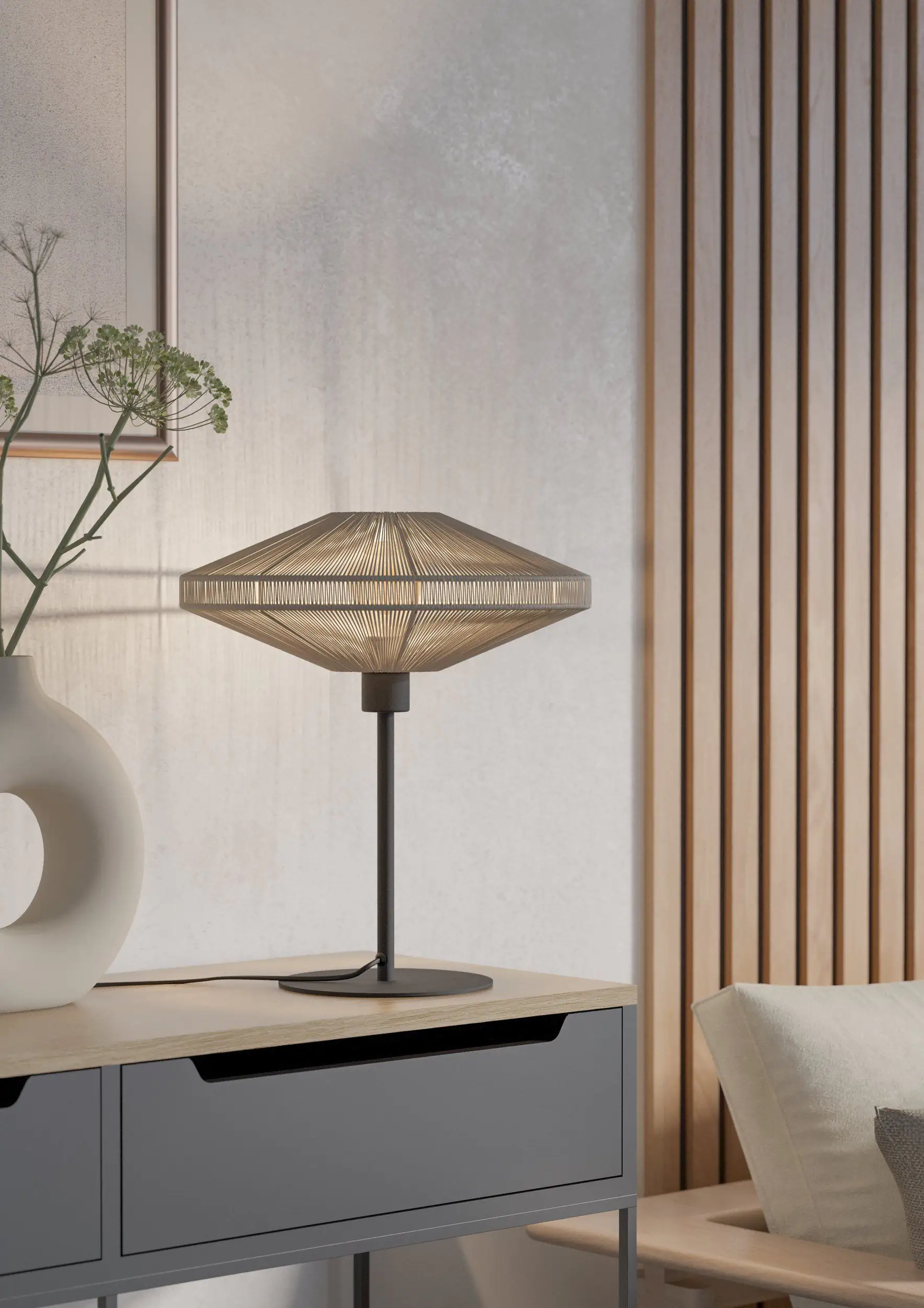 Eglo Tischlampe Midsumer 44 x 38 cm schwarz/creme