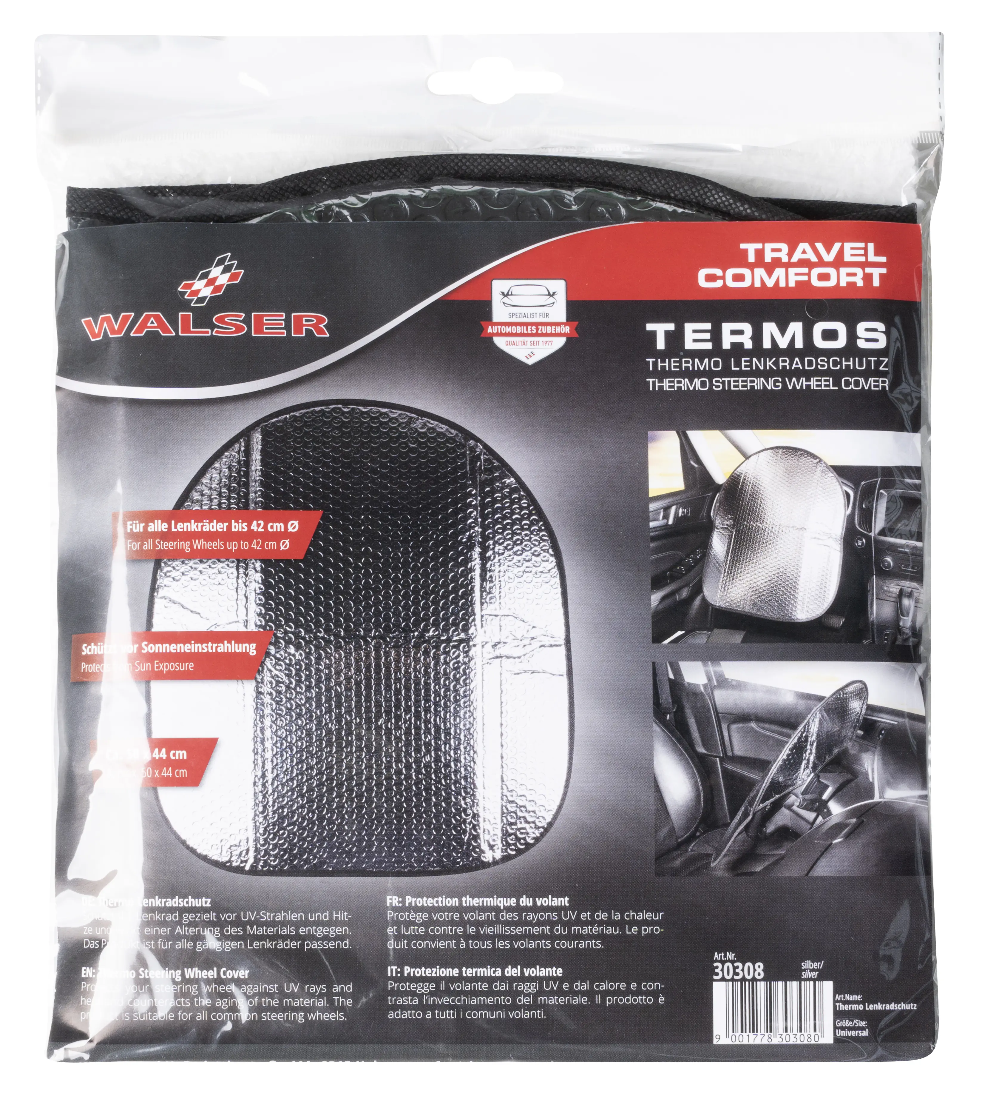 Walser Lenkradschutz Thermo silber 50x44cm