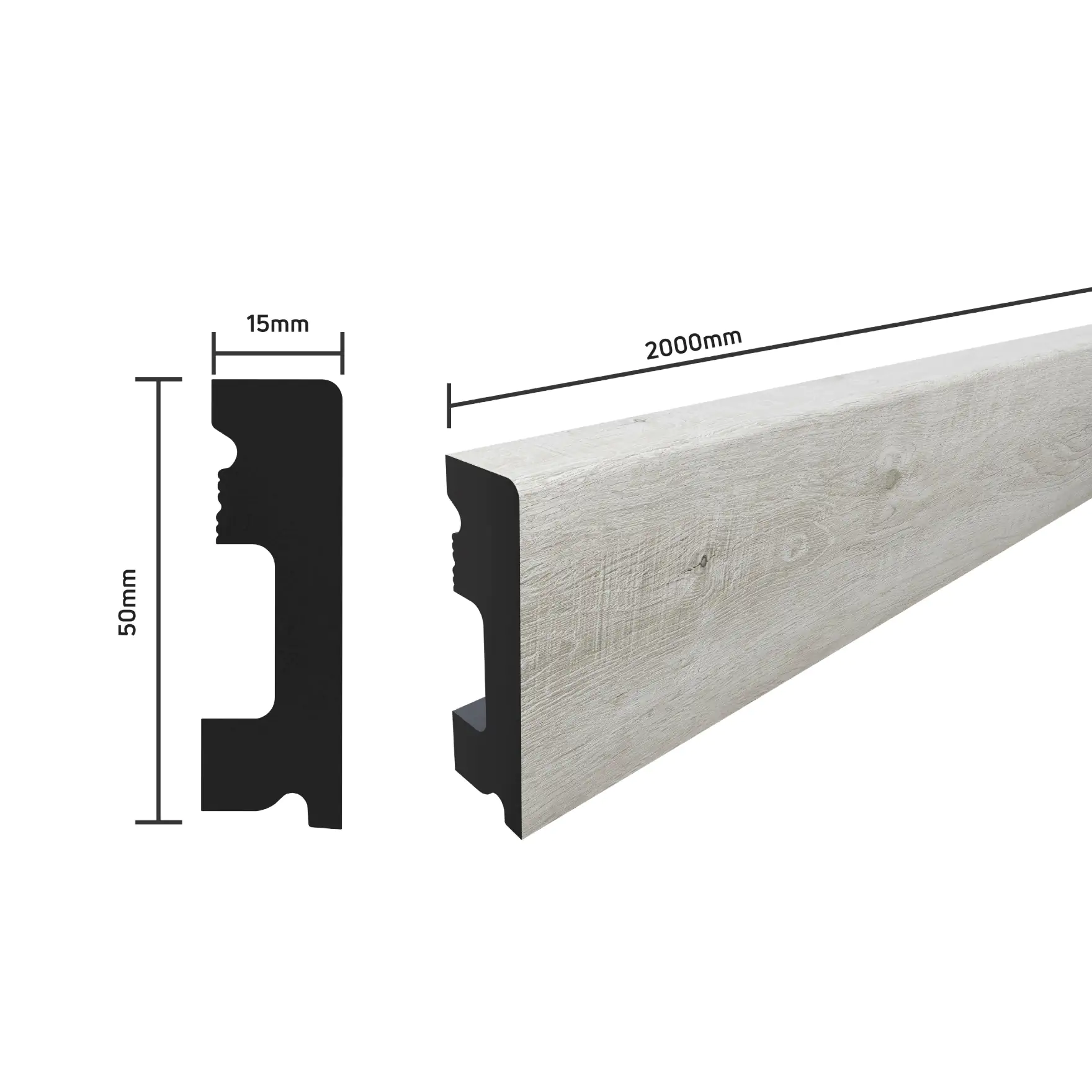 SELITSTYLE Sockelleiste FBL50 Eiche Country 2000 x 50 x 15 mm wasserfest
