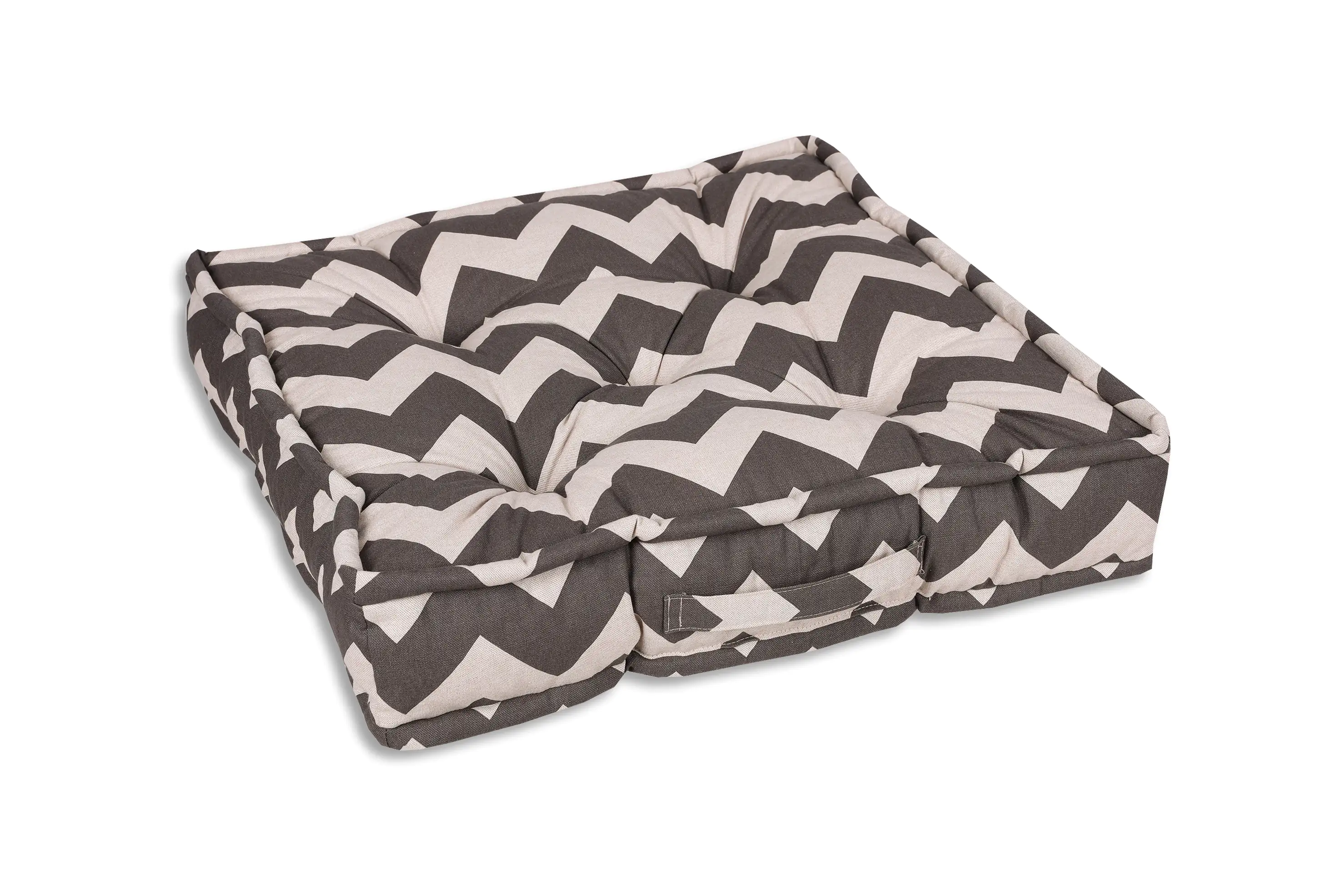 GO-DE Bodenkissen 60 cm x 60 cm x 12 cm Zickzack grau