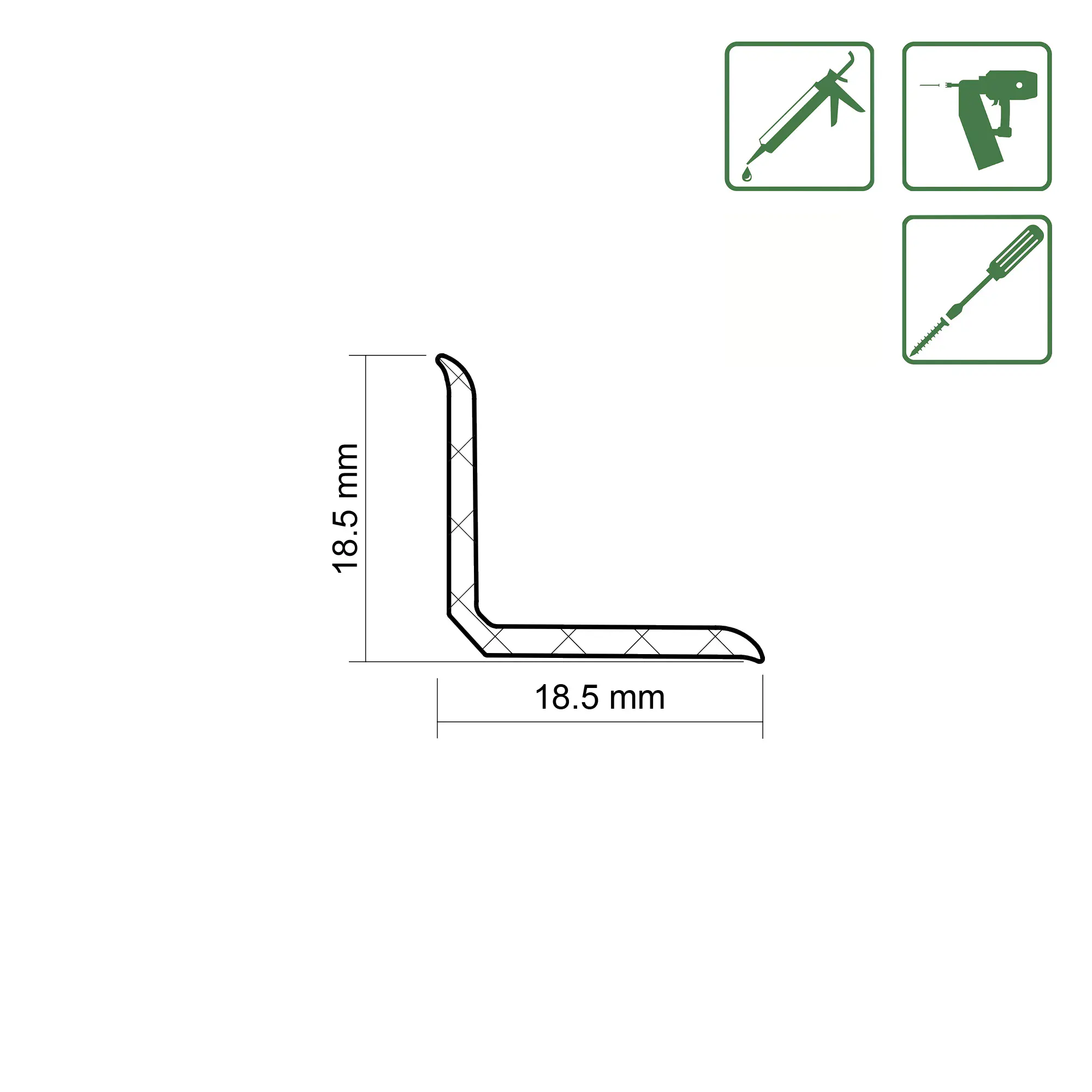 FN Neuhofer Knickwinkelleiste 500 cm 18,5 x 18,5 mm schwarz