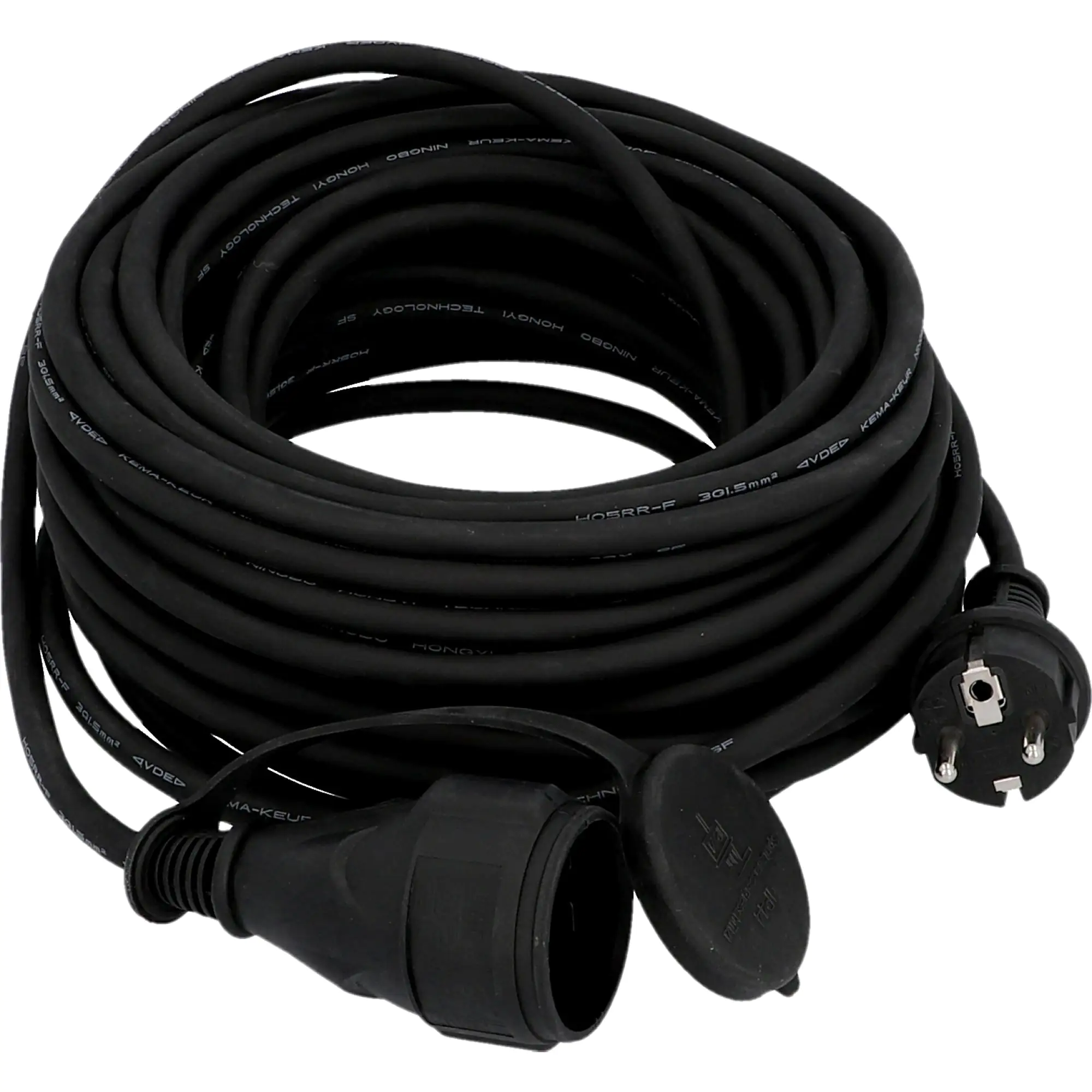 Verlängerungskabel Außen 20 Meter H05RR-F3G1,5, schwarz