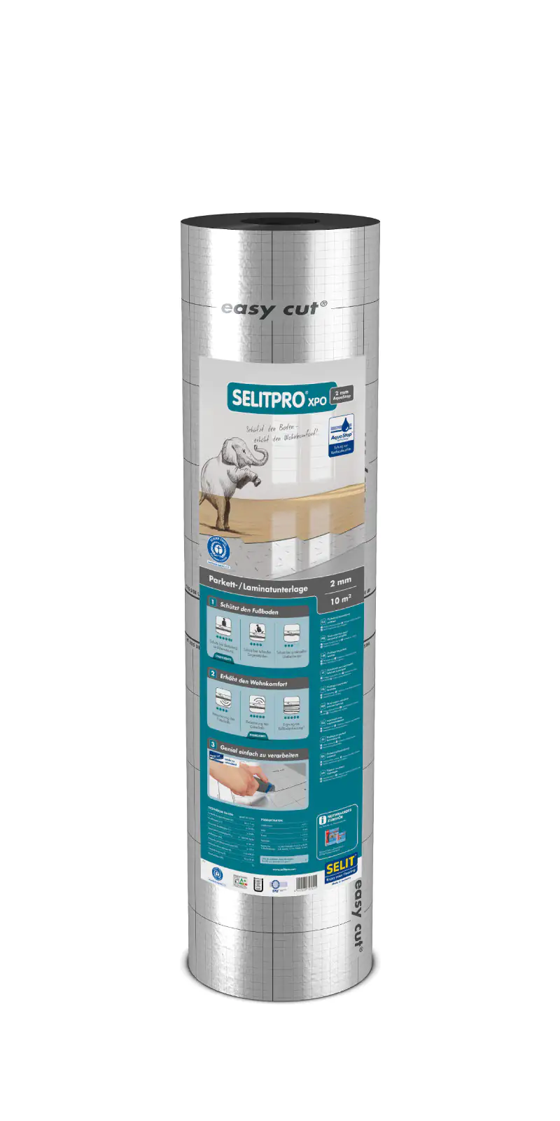 Selit Trittschalldämmung für Parkett und Laminat SELITPRO XPO 2mm, 10 m²