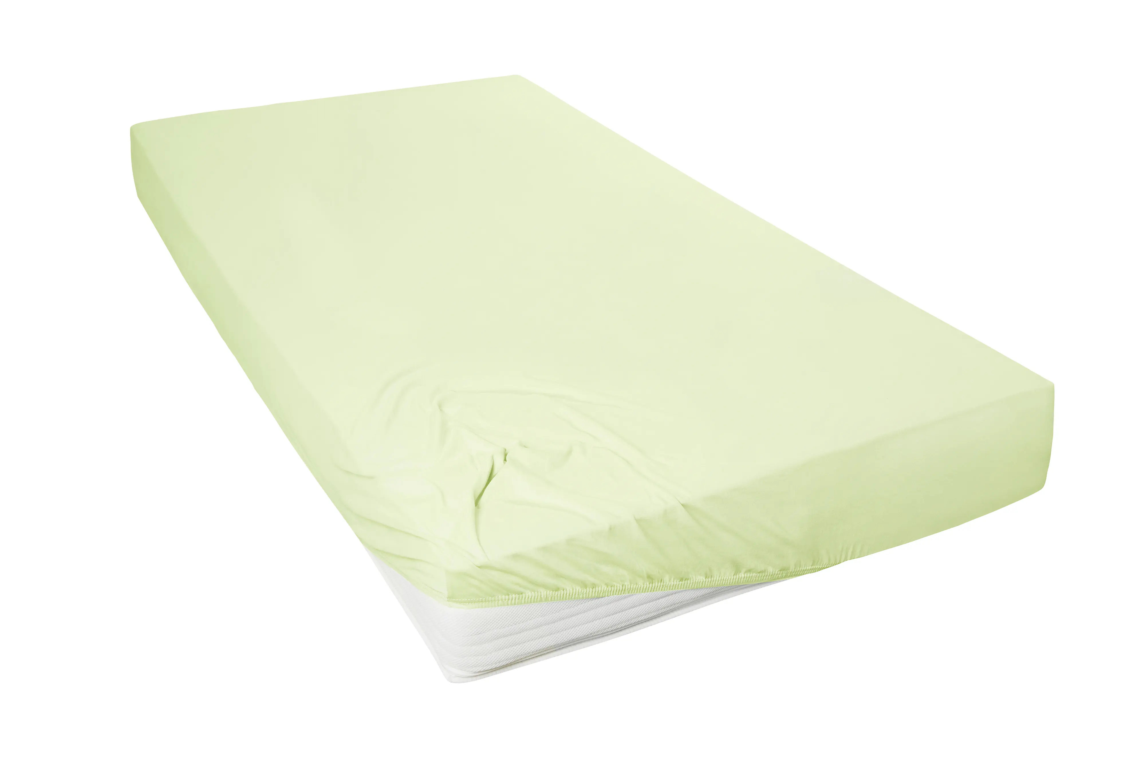 Mako Feinjersey Spannbettlaken 150 x 200 cm limone