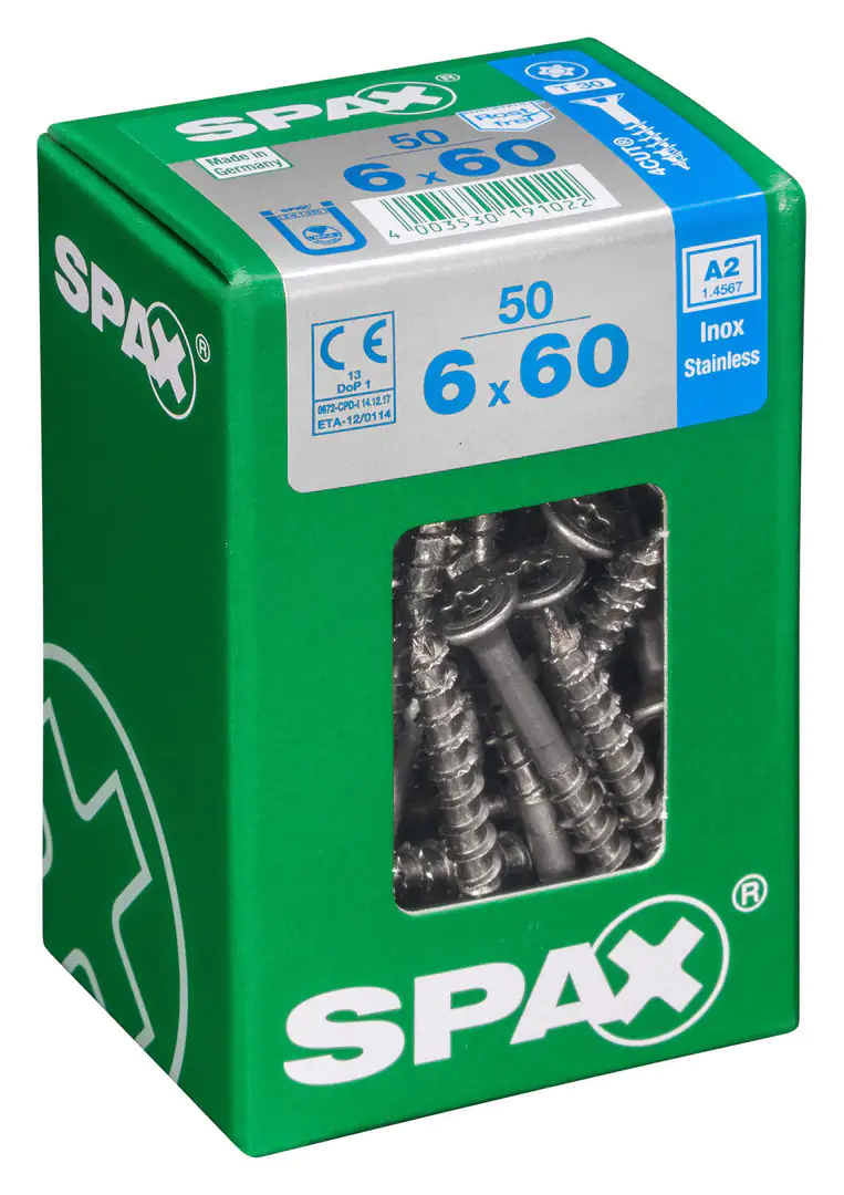 Spax Universalschrauben 6.0 x 60 mm TX 30 - 50 Stück Edelstahl