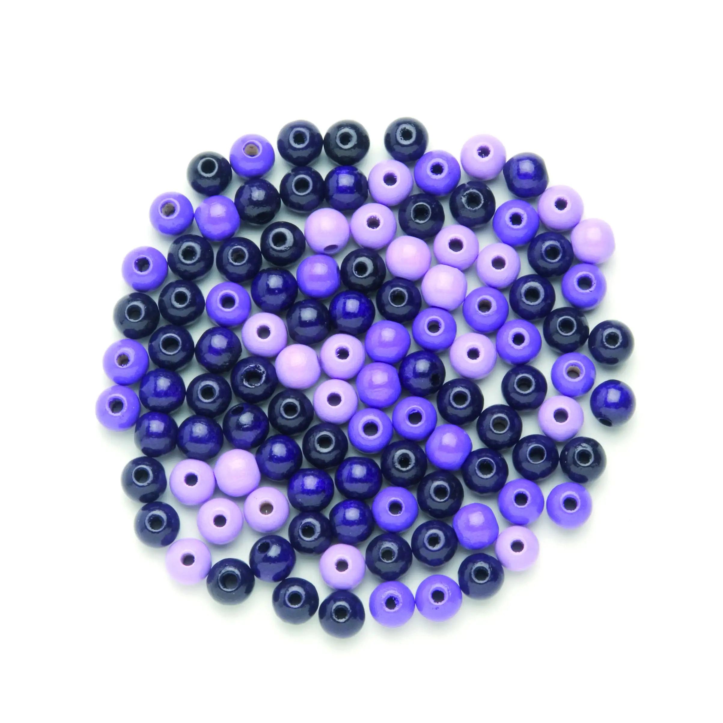 Glorex Holzperle lila mix 8 mm - 80 Stück
