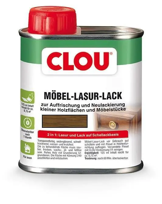 Clou Möbel Lack L4 125 ml eiche mittel