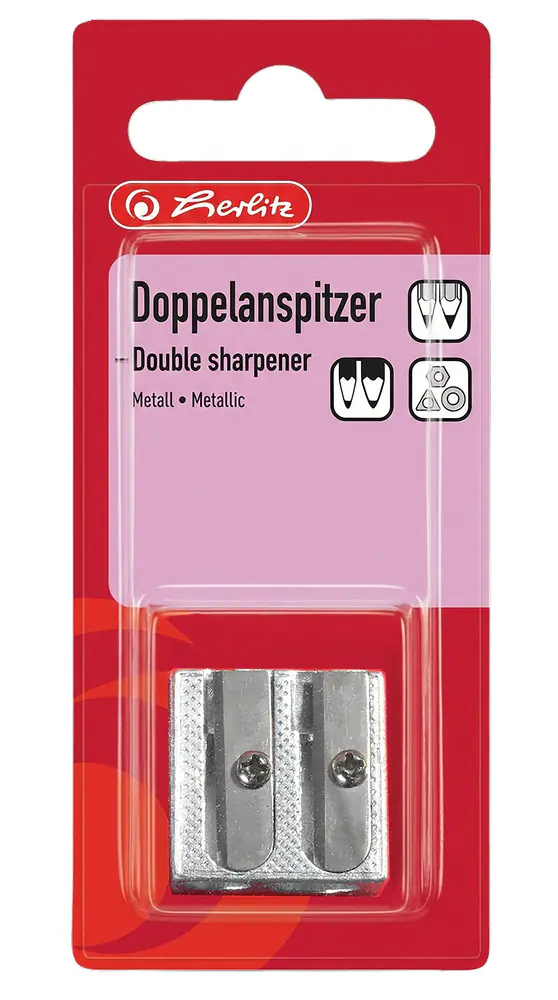 herlitz Doppelanspitzer Metall Keilform, für 6 und 9 9,6 Stiftdurchmesser