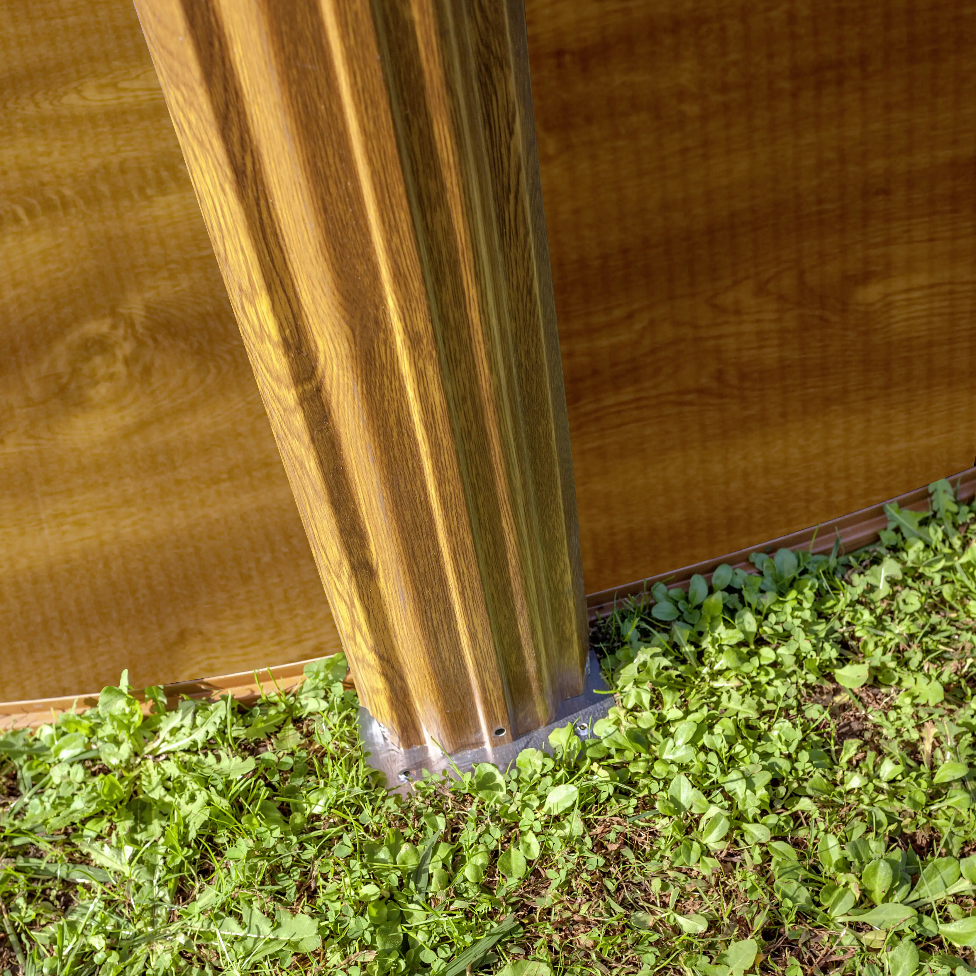 Gre Stahlwandpool Sicilia rund Ø 300 x 132 cm Holzdekor