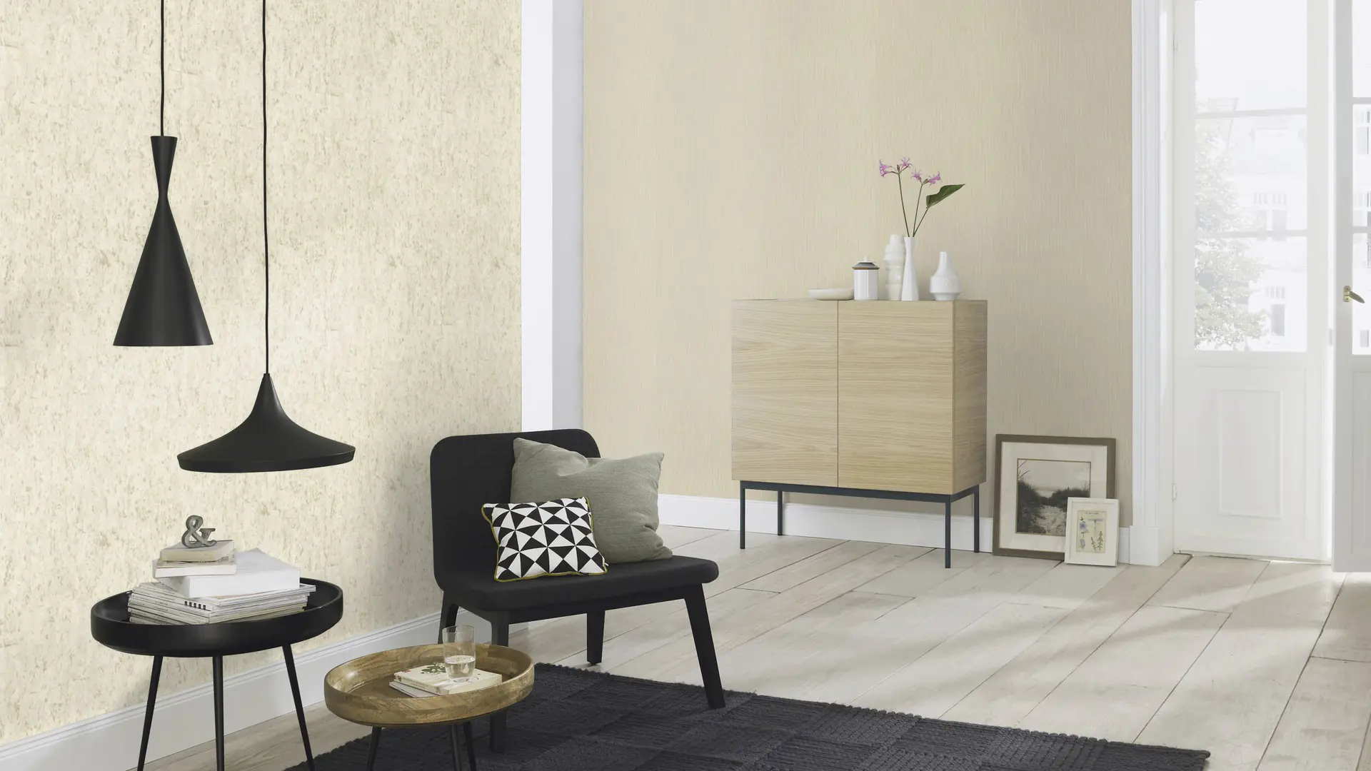 Rasch Vliestapete 537635 Beige-Faux Uni 10,05 m x 0,53 m