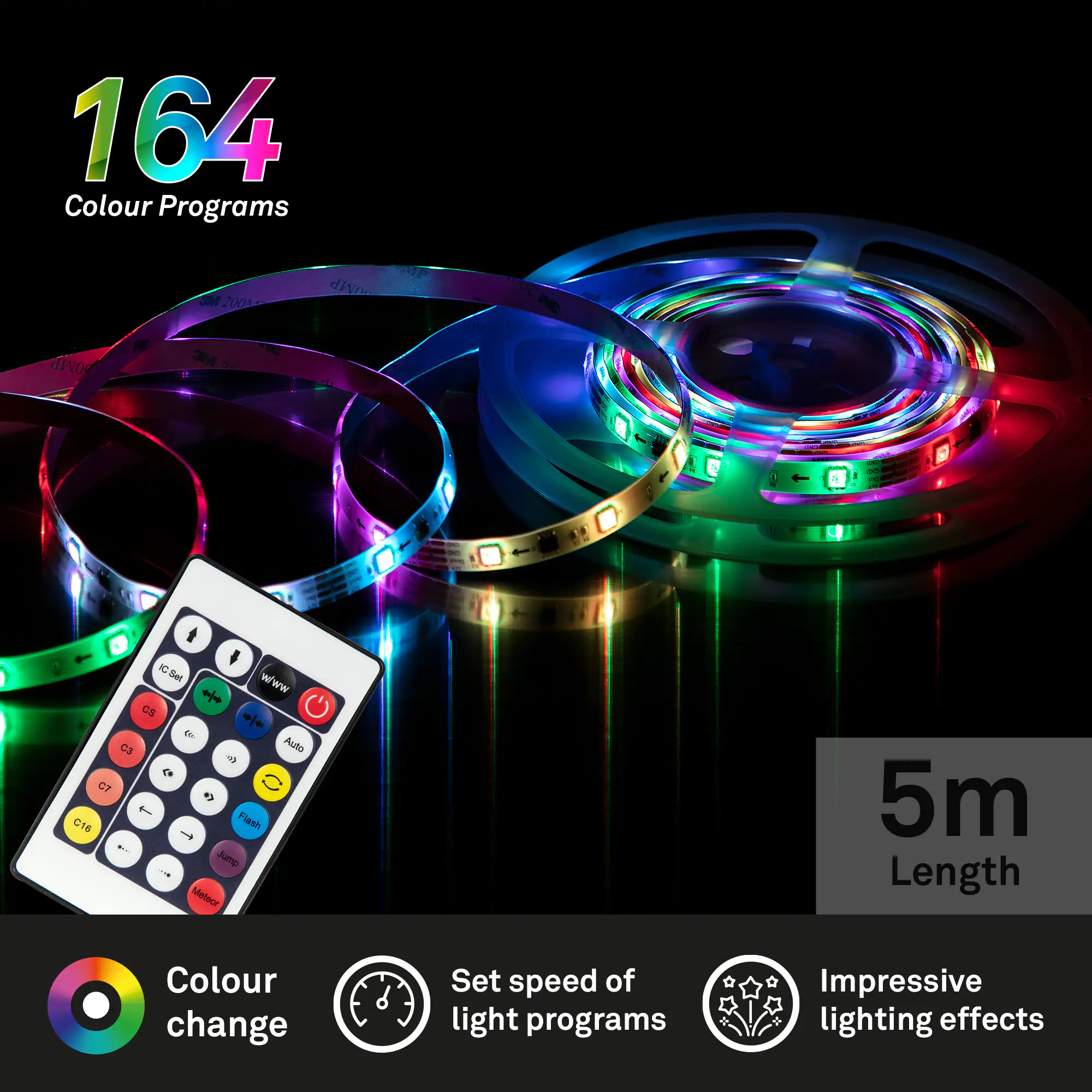Briloner LED-Stripe RGB digital 5 m 150 x RGB mit Farbwechselfunktion