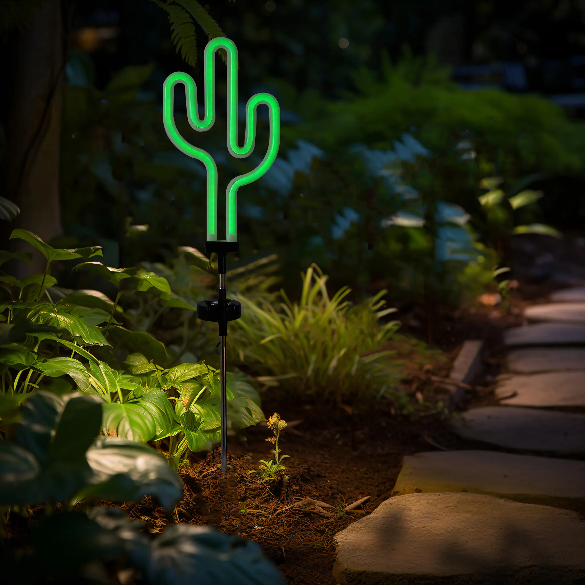 Dapo LED Solarstecker Kaktus grün