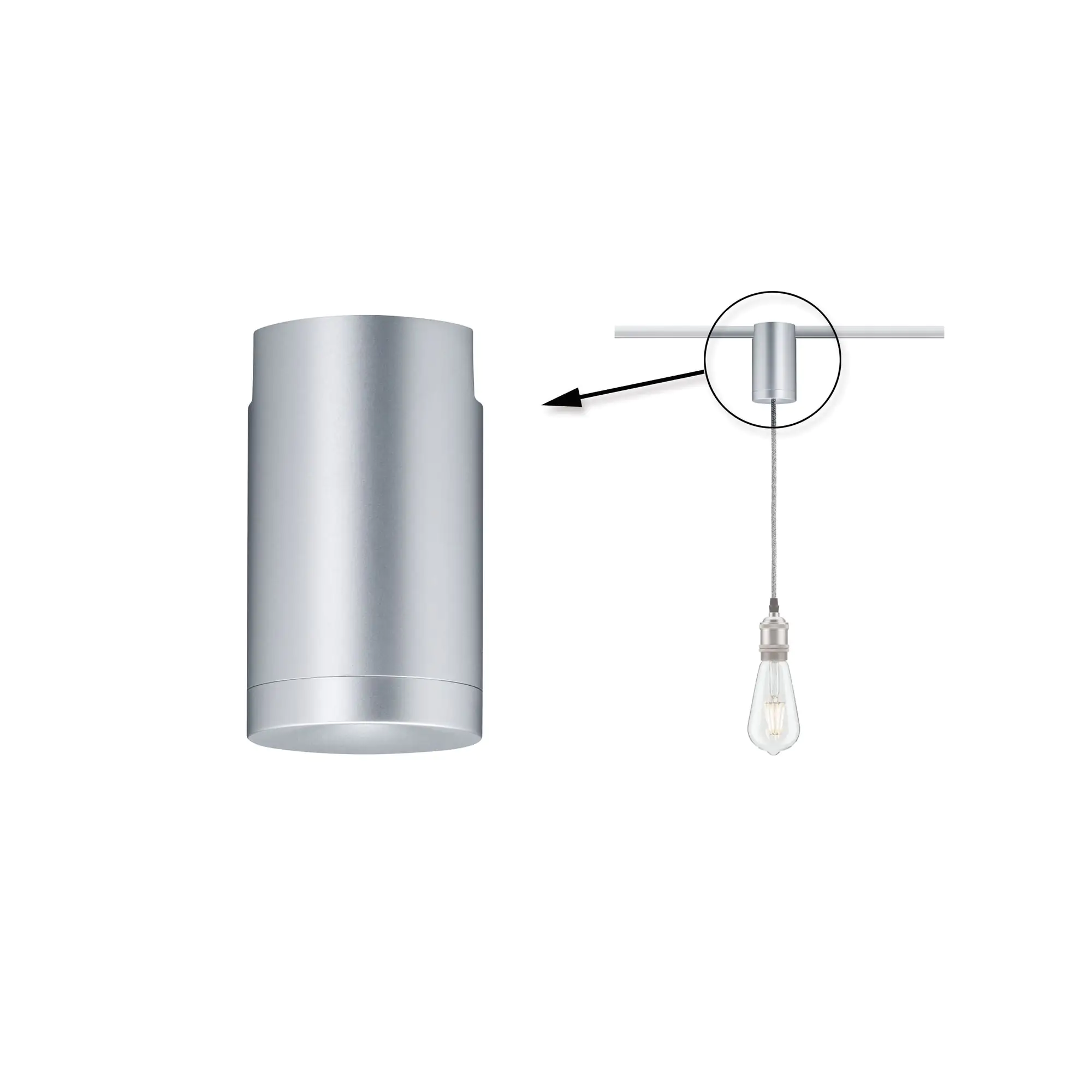 Paulmann URail Universal Pendel-Adapter chrom matt 6,2 x 10,6 cm 100 W
