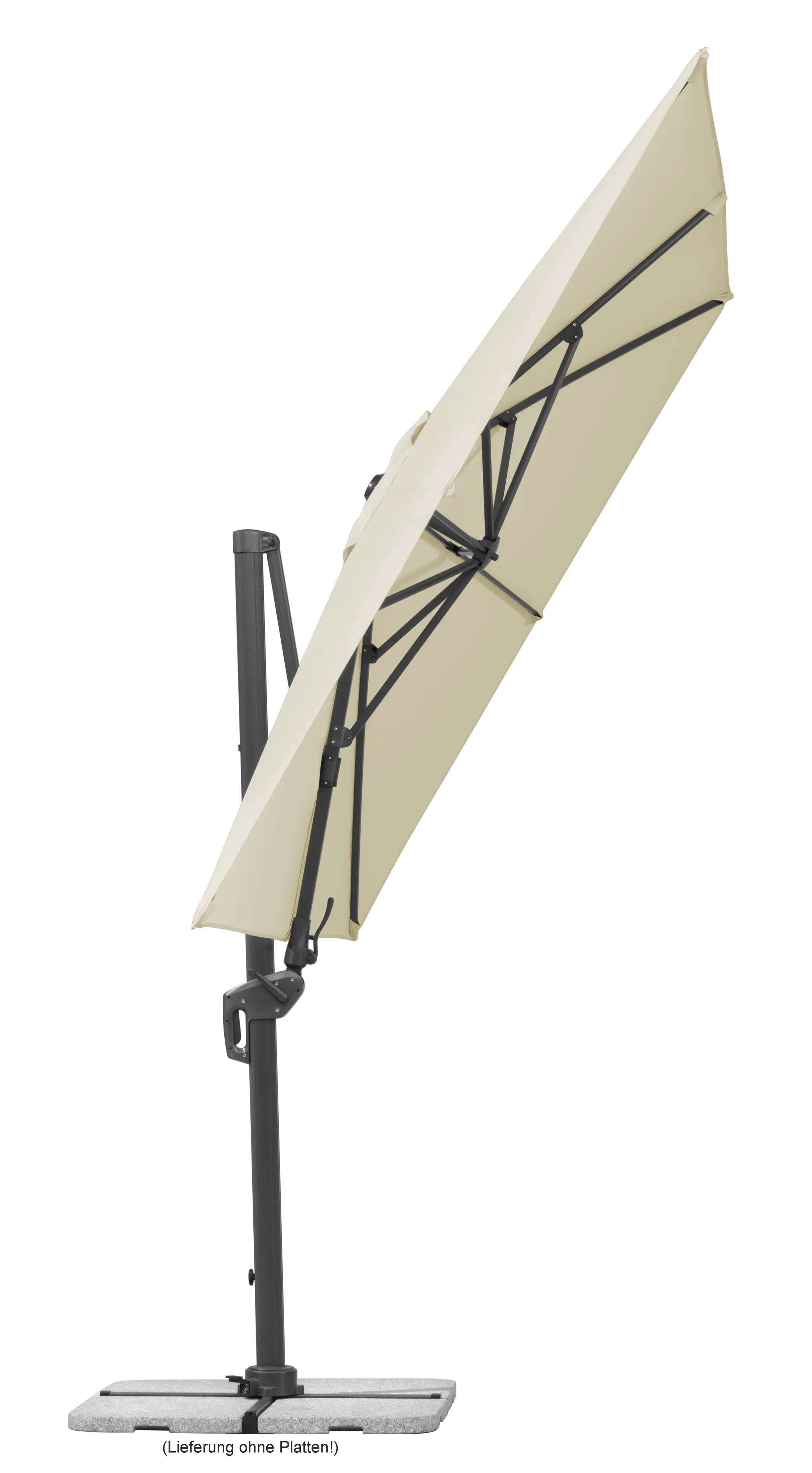 Schneider Ampelschirm Rhodos Twist natur 350 x 260 cm inkl. Sonnenschirmhülle