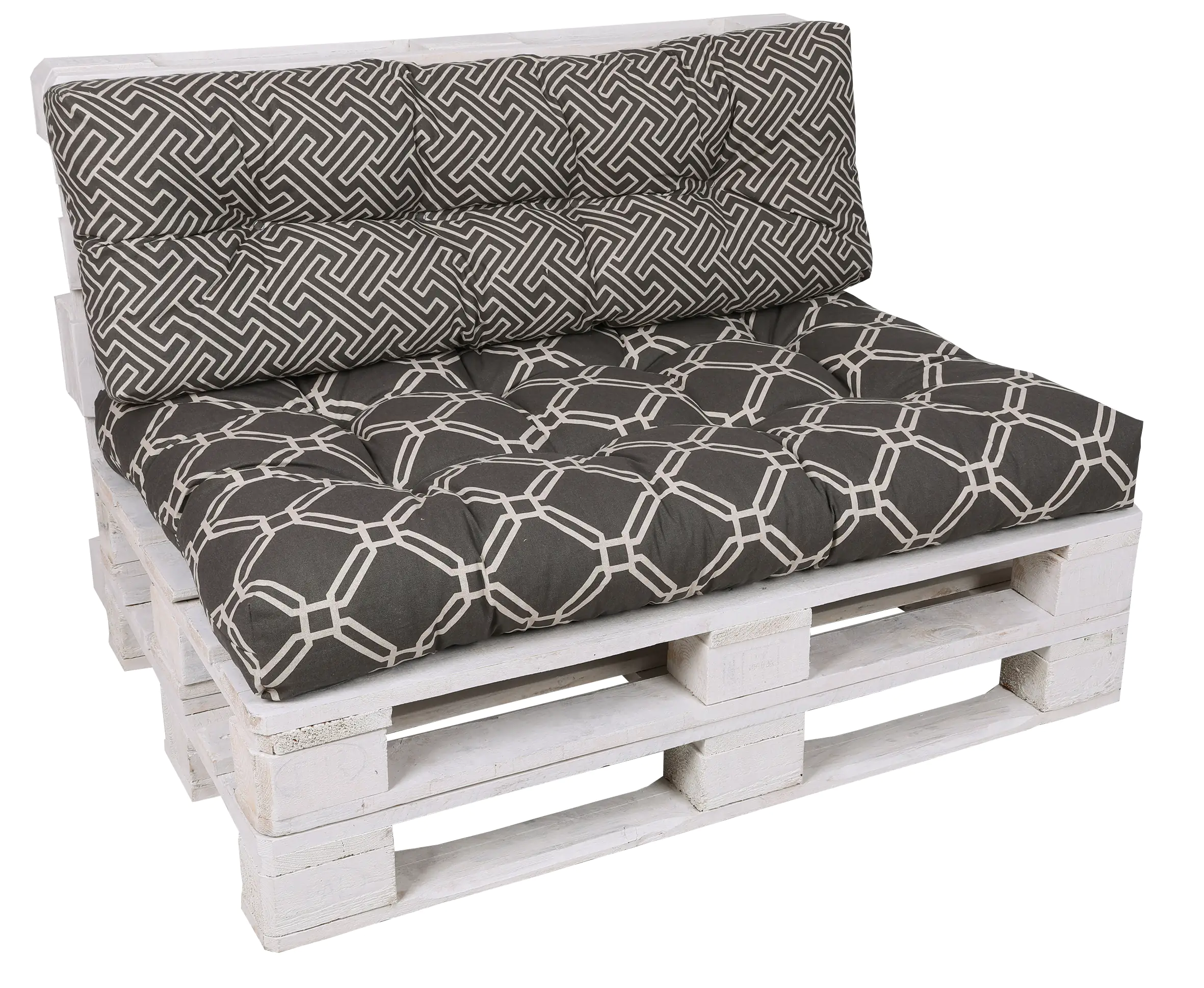 GO-DE Loungekissen-Set für Paletten 120 x 80 x 15 cm, grau, anthrazit
