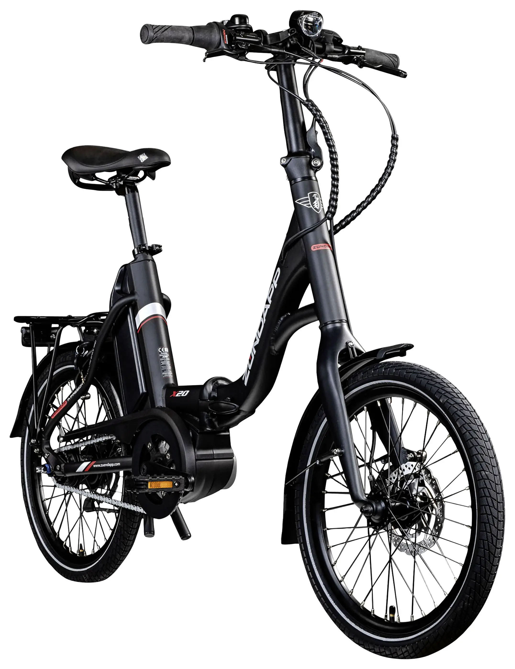Zündapp E-Bike X20 E-Klapprad 20 Zoll 8-Gang 400 Wh schwarz rot