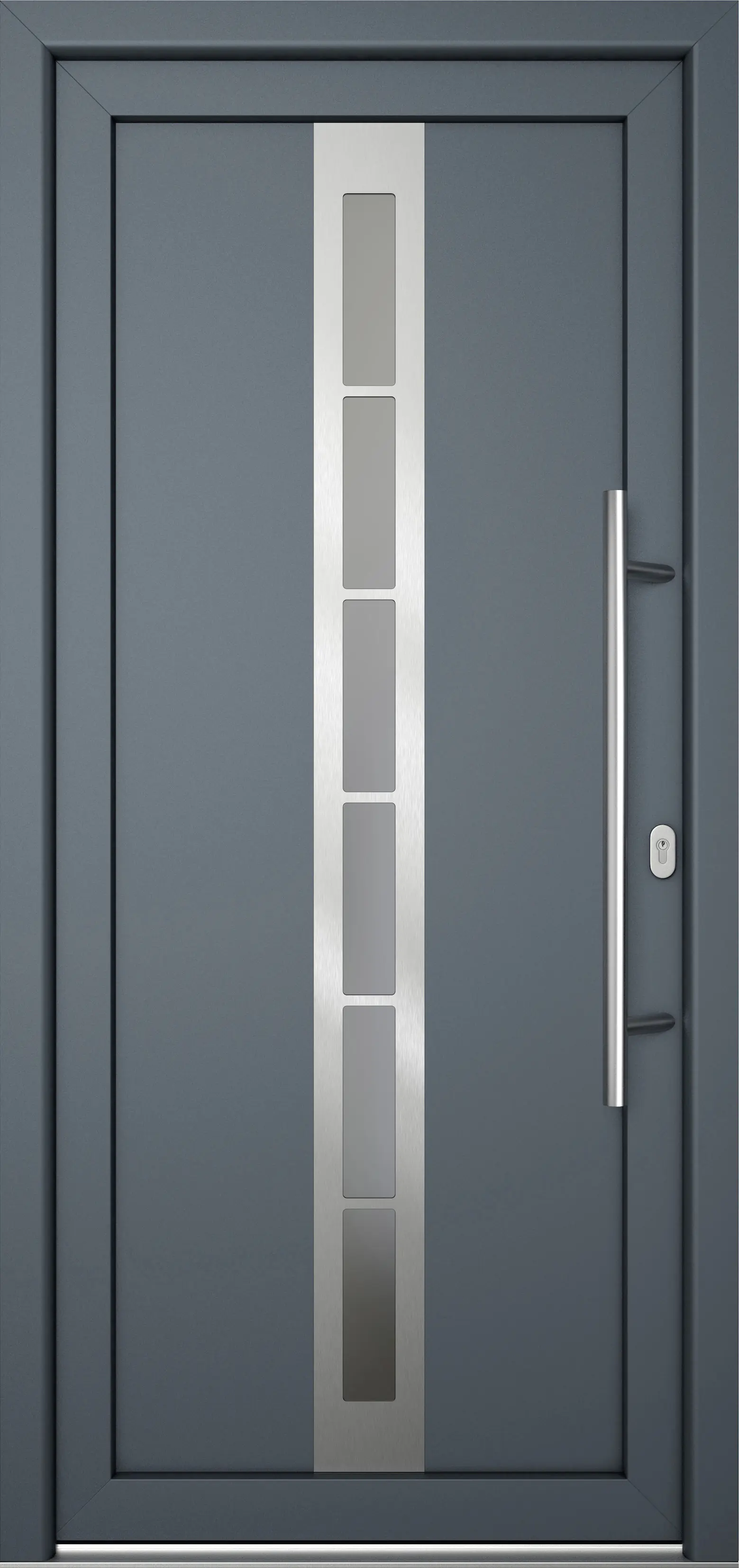 Meeth Haustür Signum Pro PVC Modell 38 88 x 208 cm DIN Rechts weiß/titan
