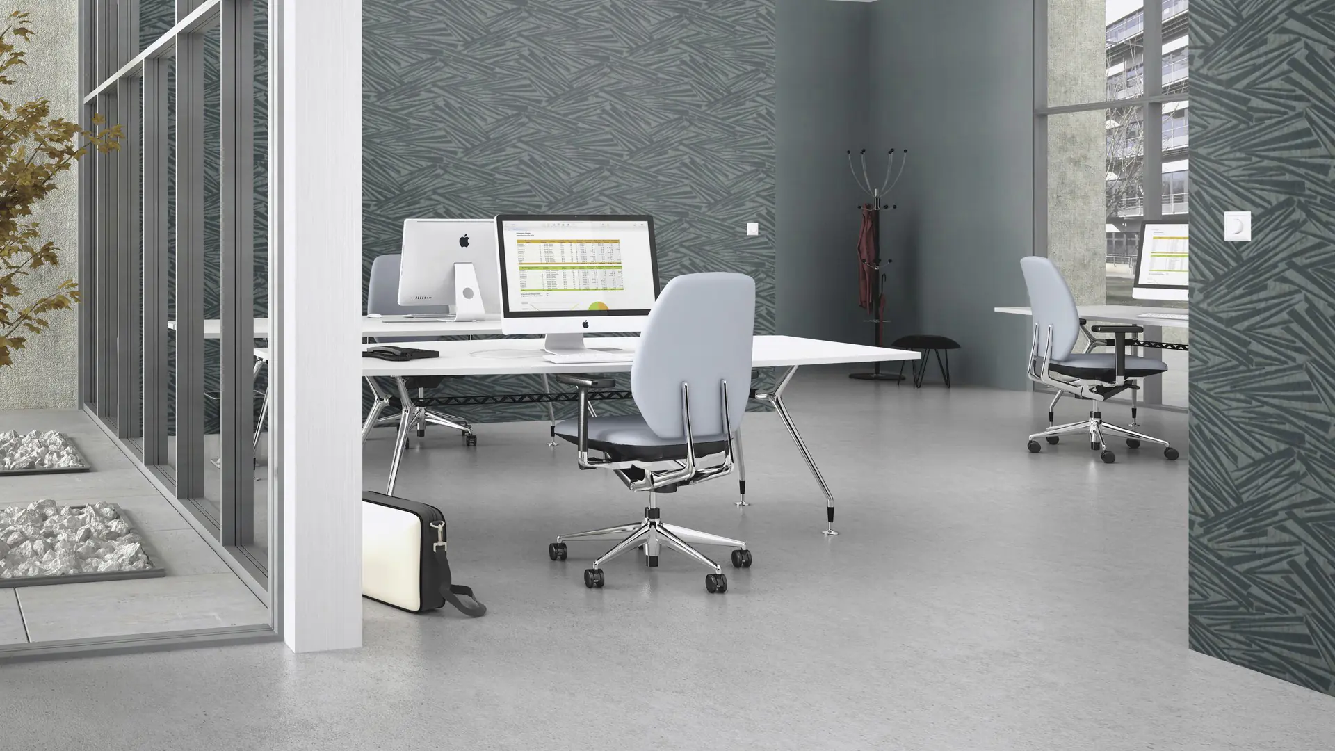 Rasch Vliestapete Uni Sky Lounge blau grau 10,05 x 0,53 m