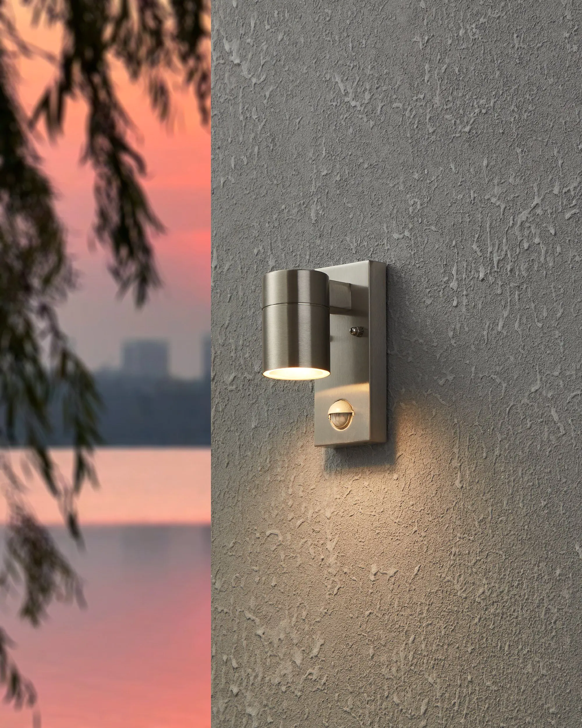 Eglo Sensor-Außen-Wandleuchte Riga 5 GU10 edelstahl UP- & Downlight