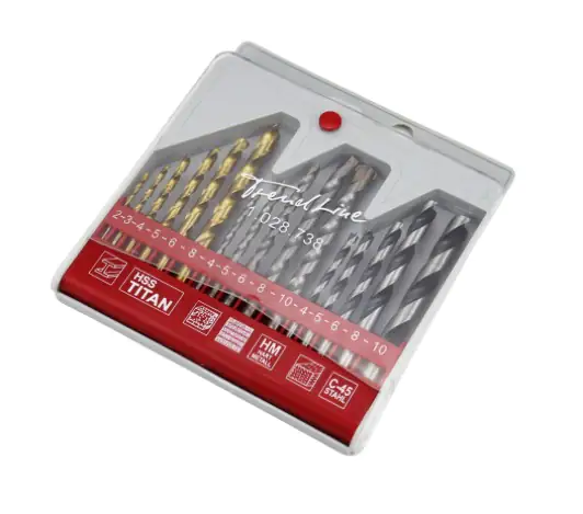 TrendLine Bohrer-Set für Metall, Beton & Holz 16-teilig Rundschaft