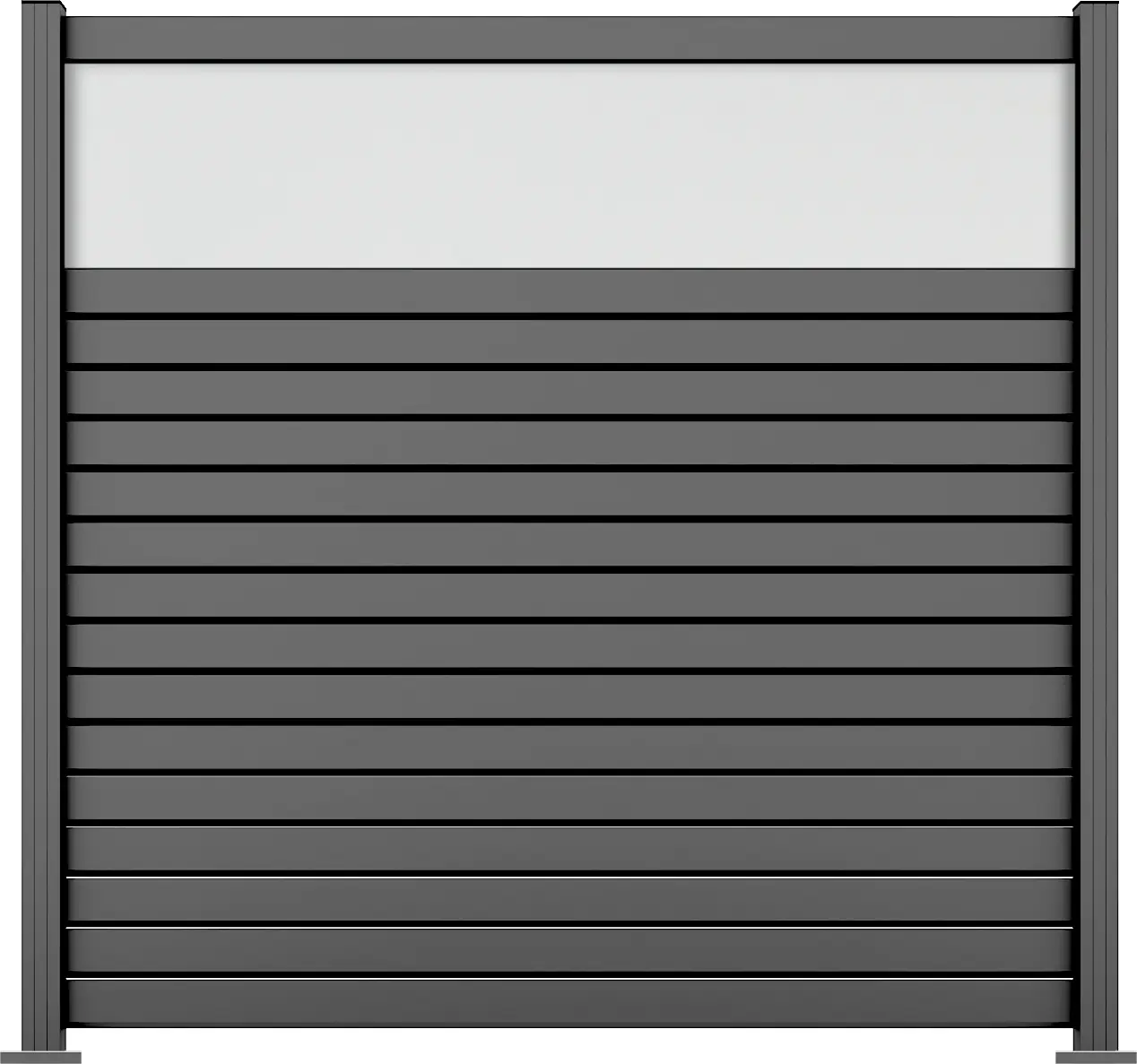 Ambiente Alu-Zaun Grundset Rhombus MINI 187 x 184,2 cm grau 