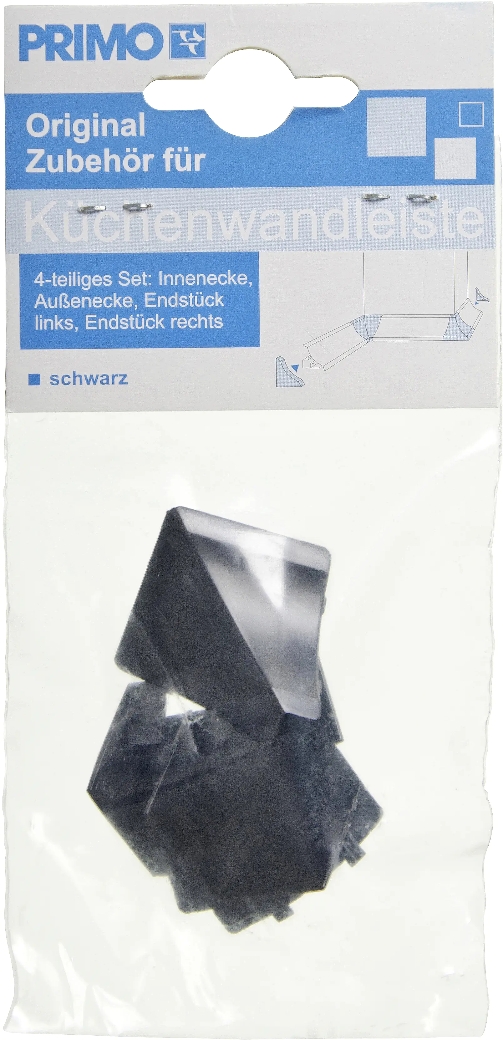 Primo Zubehörset für Wandanschlußleiste schwarz