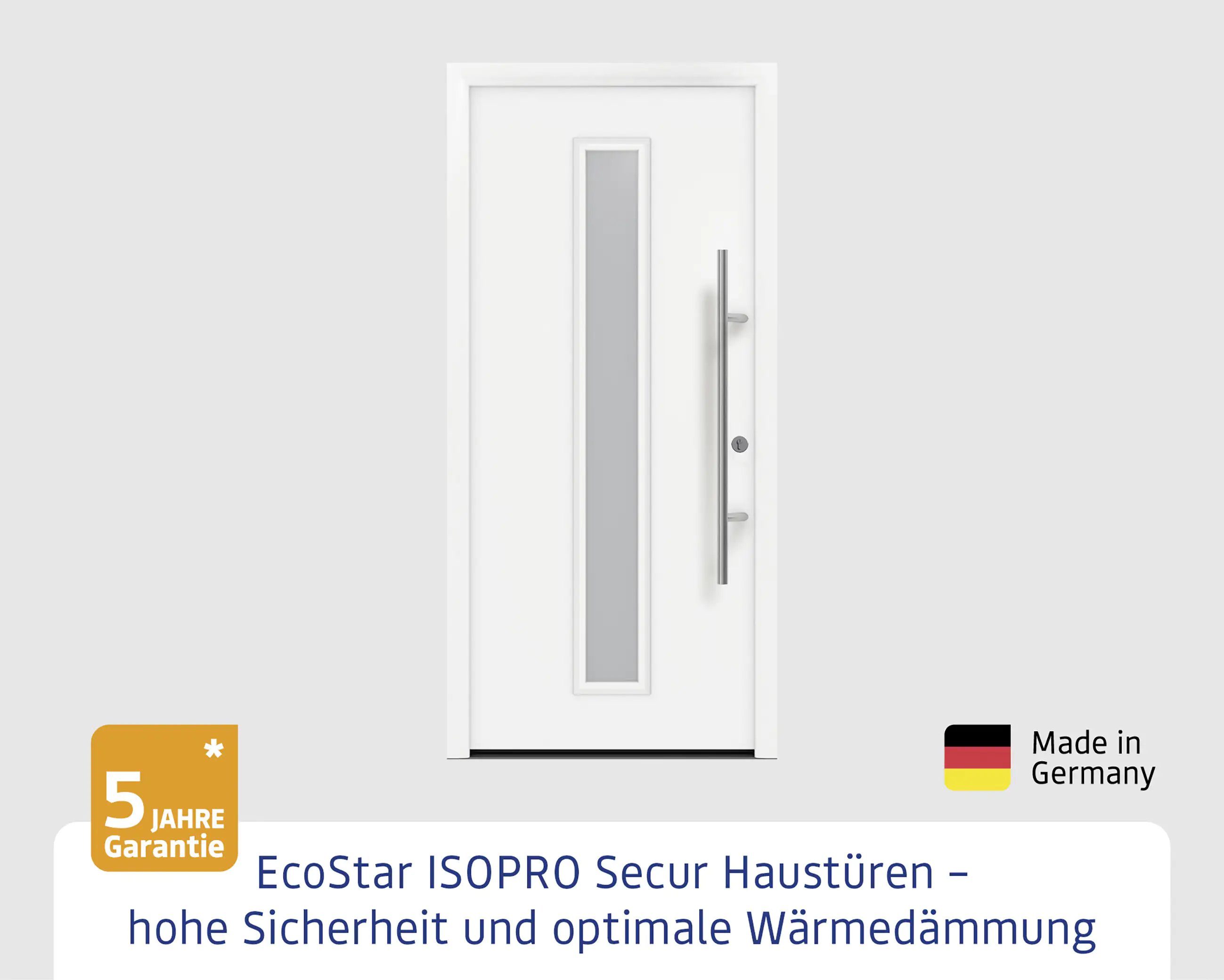 EcoStar Haustür ISOPRO Secur IPS 020 RC2 verkehrsweiß 110 x 210 cm