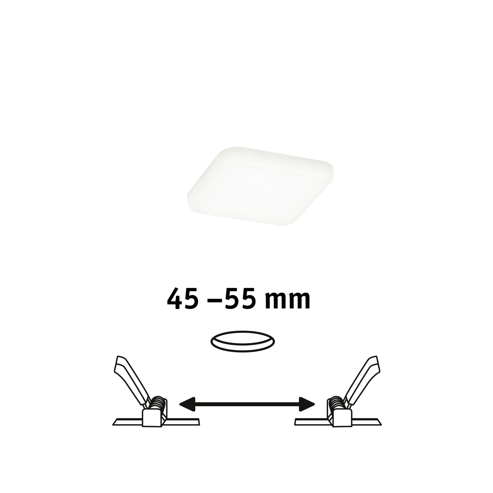 Paulmann Einbauleuchte LED Veluna Varifit eckig 7,5 cm 4,5 W satin