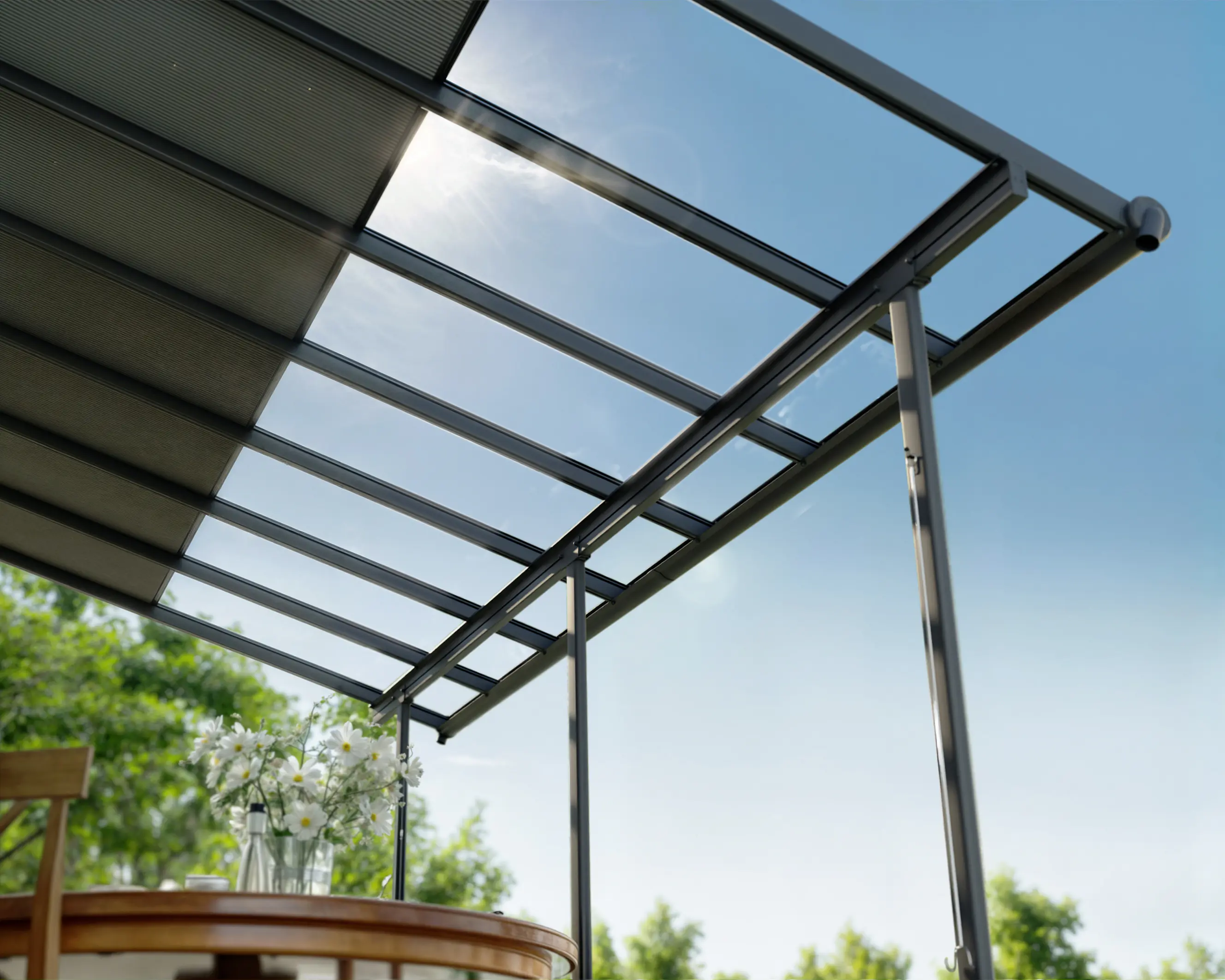Canopia Terrassenüberdachung Sierra Cabrio 924 x 295 cm grau 