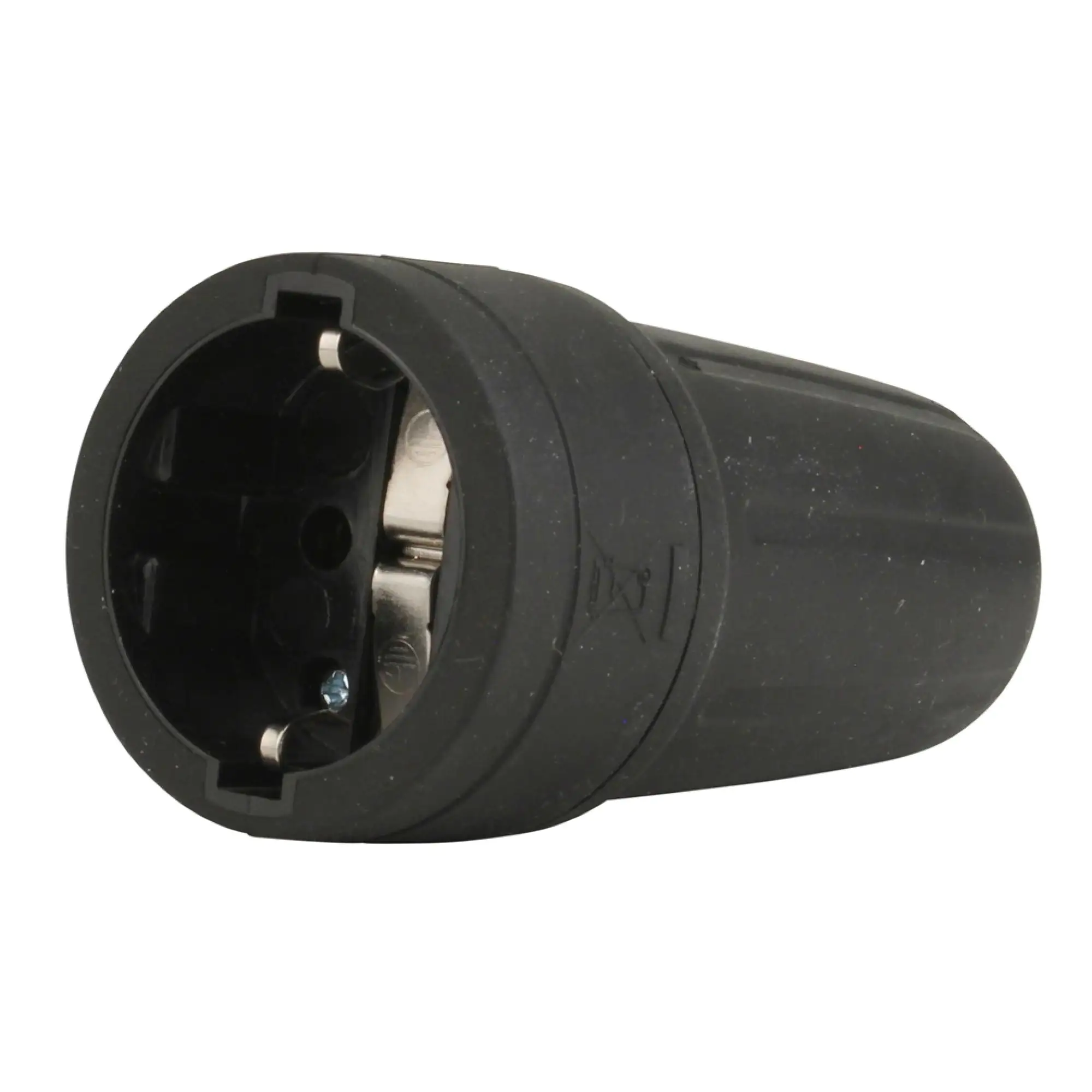 Schutzkontakt-Kupplung Gummi PVC-Ei IP20 schwarz/rot