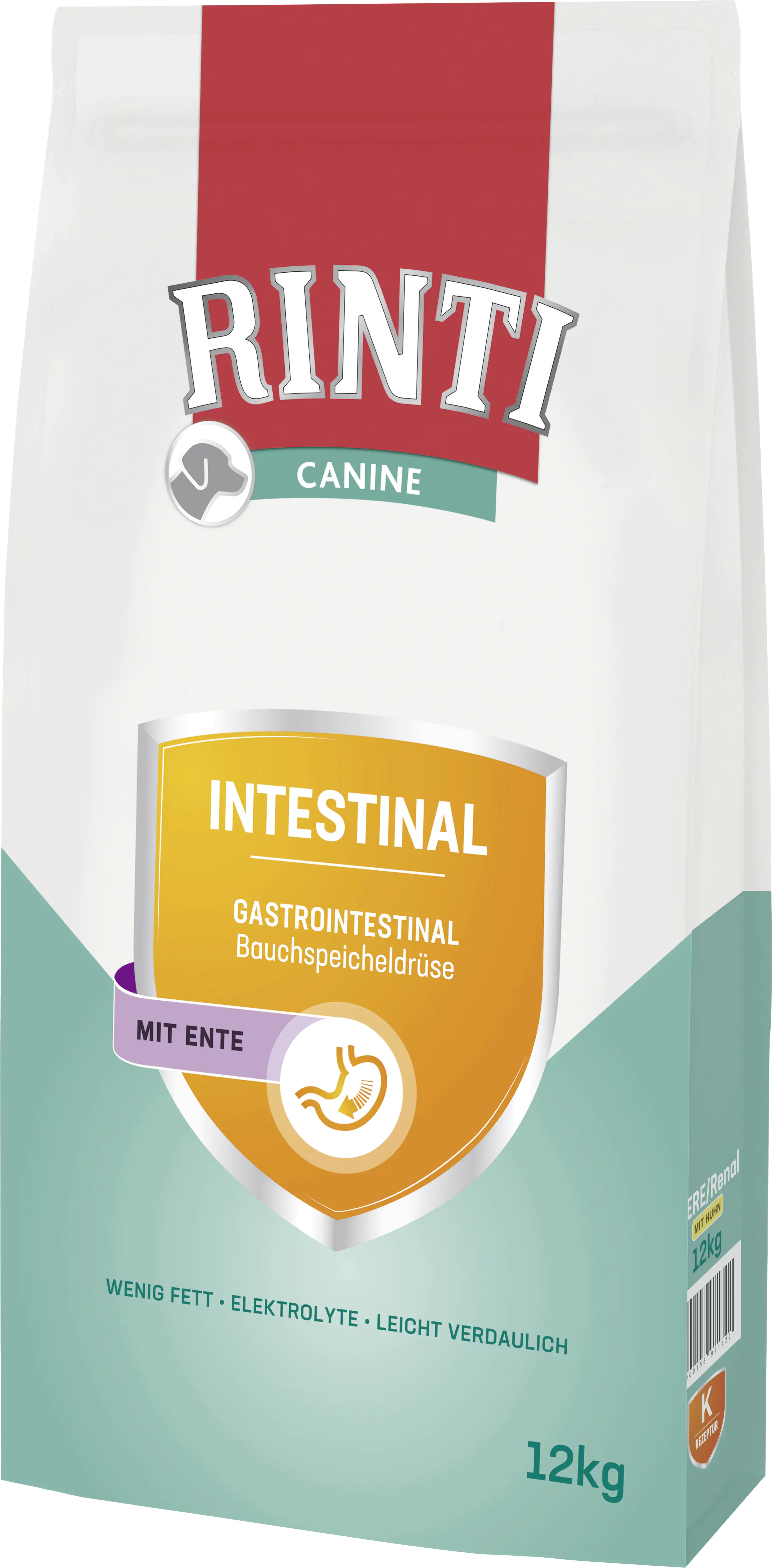Rinti Canine Hundetrockenfutter Adult Light 12 kg Ente