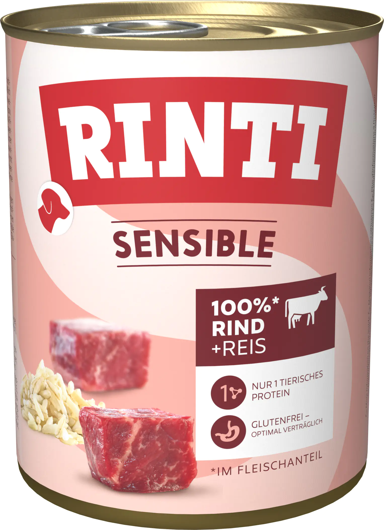Rinti Sensible Hundenassfutter Adult 800 g Rind & Reis