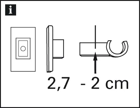 Gardinia Träger weiß, Ø 12 mm