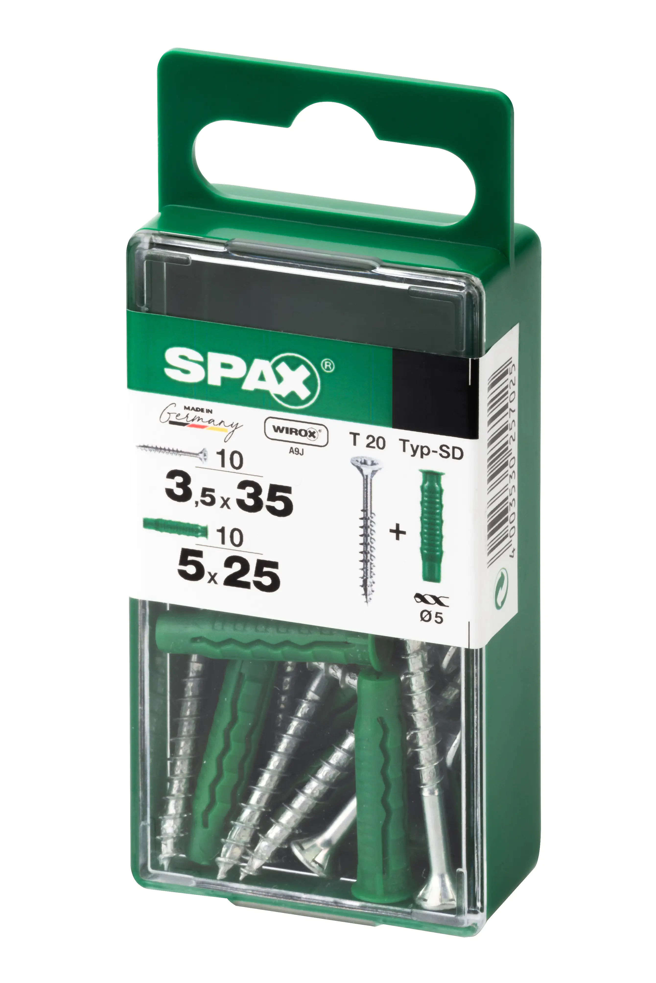 Spax Universalschrauben + Dübel 3.5 x 35 mm TX 20 - 10er Set