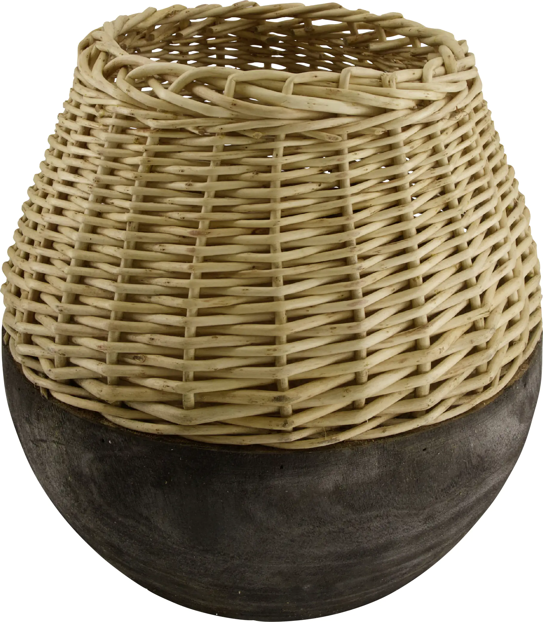 Dijk Vase aus Weide und Holz 29 x 28 cm natur/schwarz