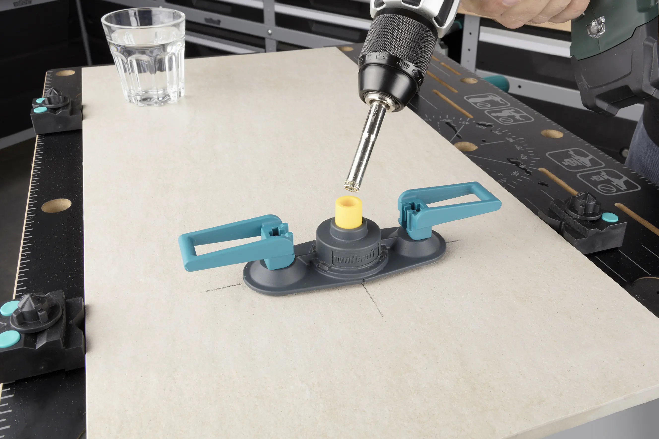 Wolfcraft Führung für Bohrkronen diamantbestreut Ceramic Ø 5 - 10 mm