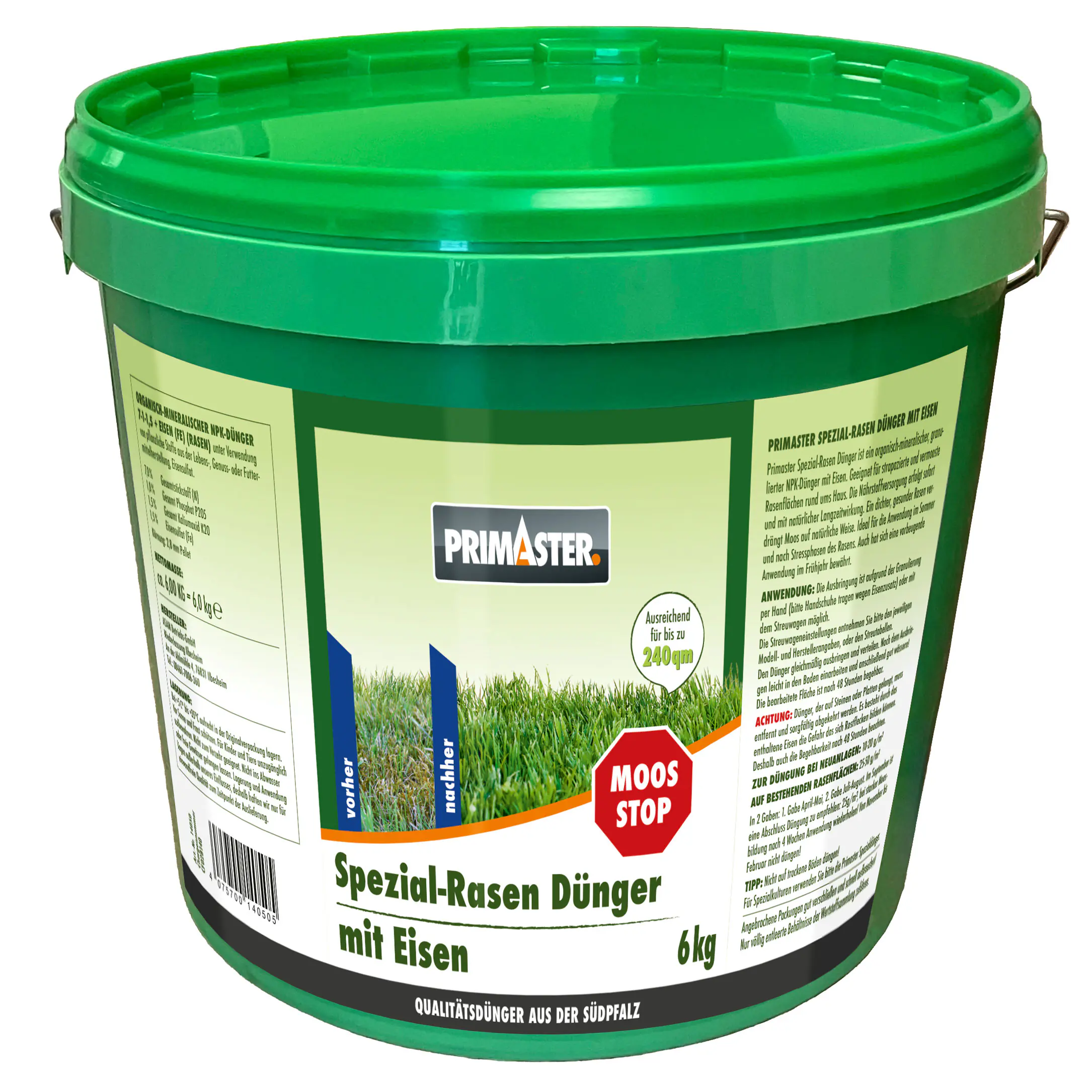 Primaster Spezial-Rasendünger Moos Stop 6 kg