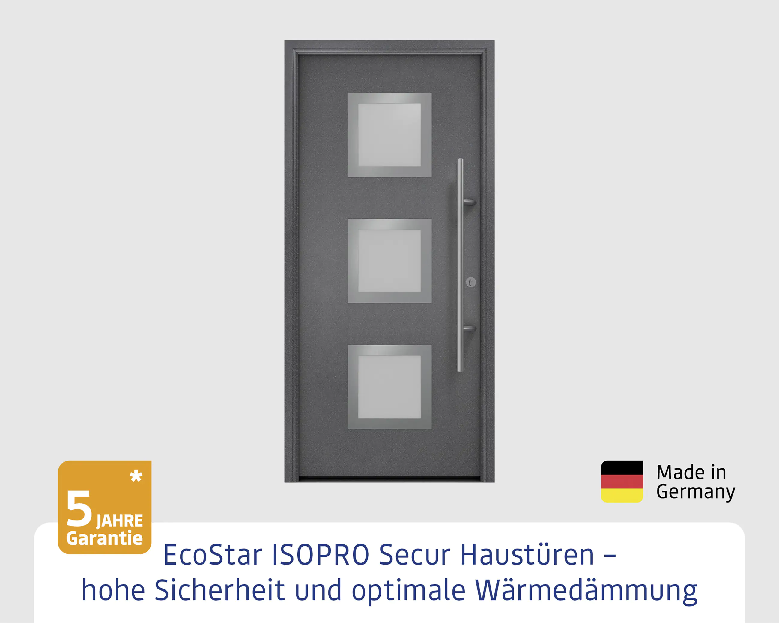 EcoStar Haustür ISOPRO Secur IPS 810S RC2 anthrazit metallic 110 x 210 cm