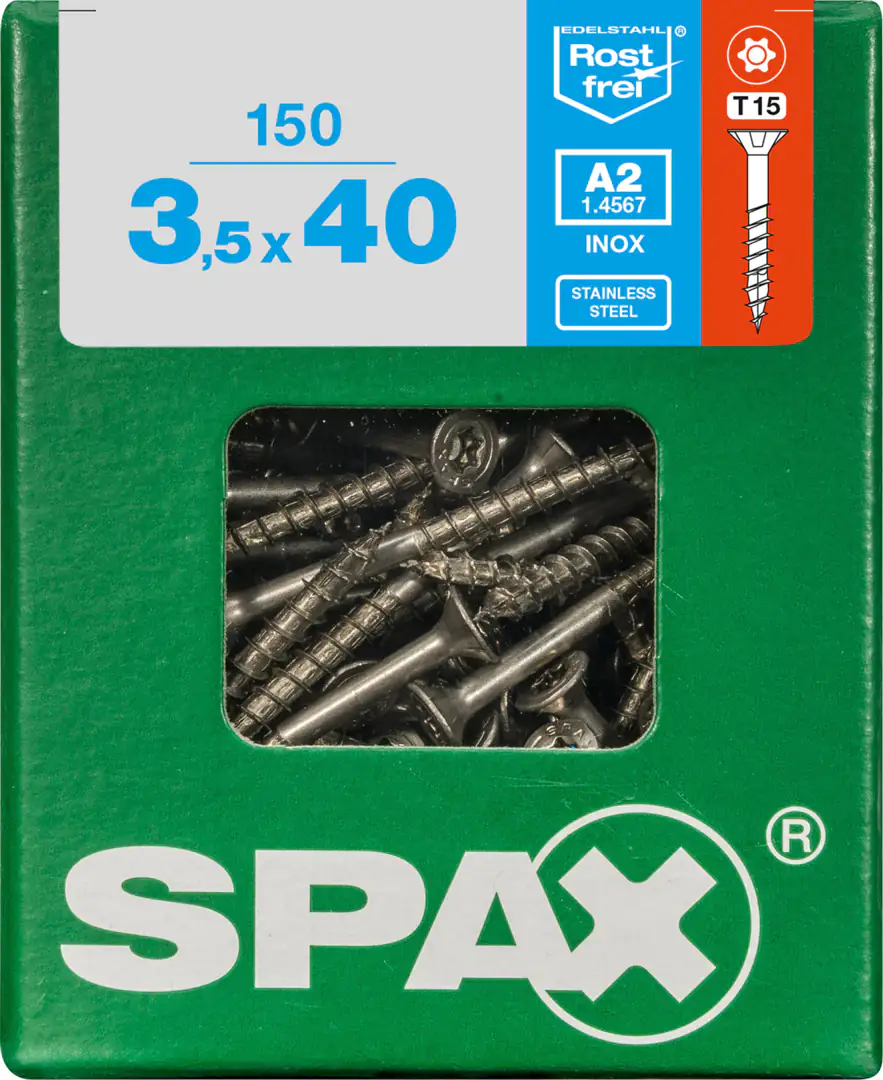 Spax Universalschrauben 3.5 x 40 mm TX 15 - 150 Stück Edelstahl